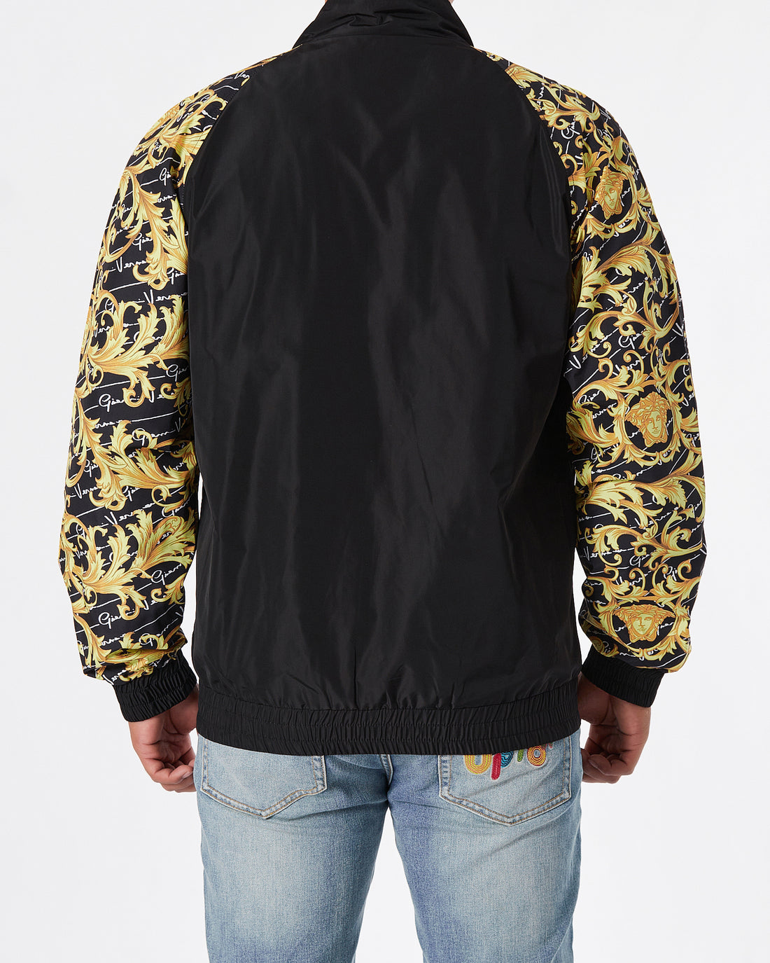 VER Black And Gold Sketch Men Bomber Jacket 119.90