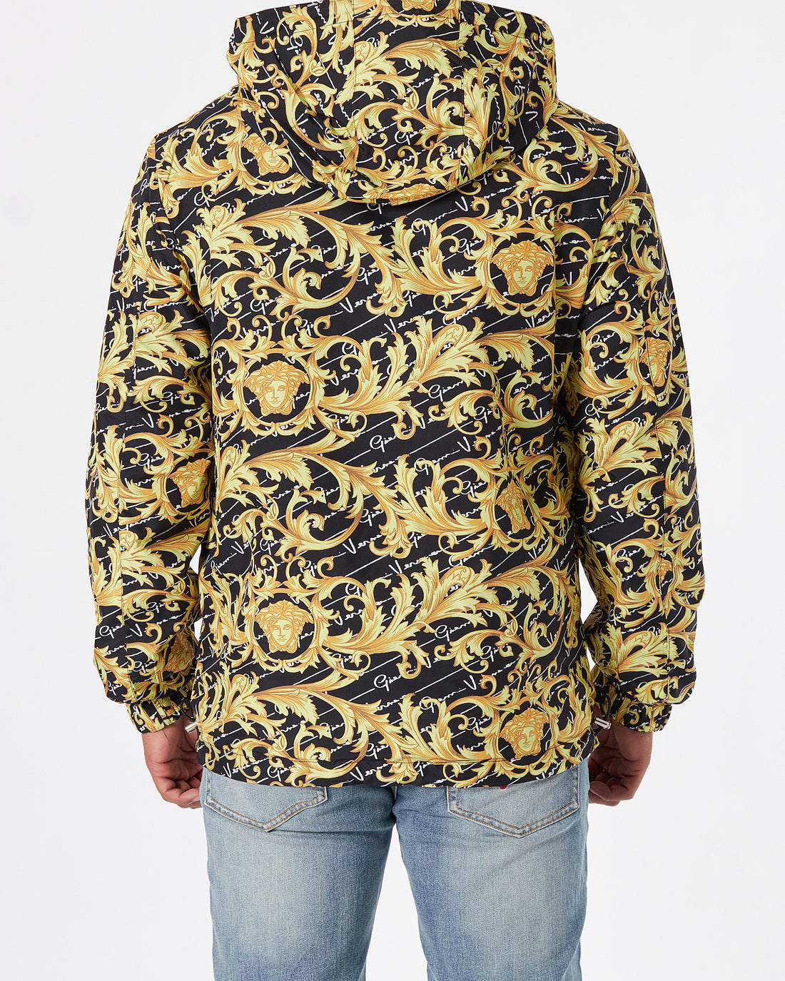 VER Black And Gold Sketch Men Waterproof Hoodie 129.90