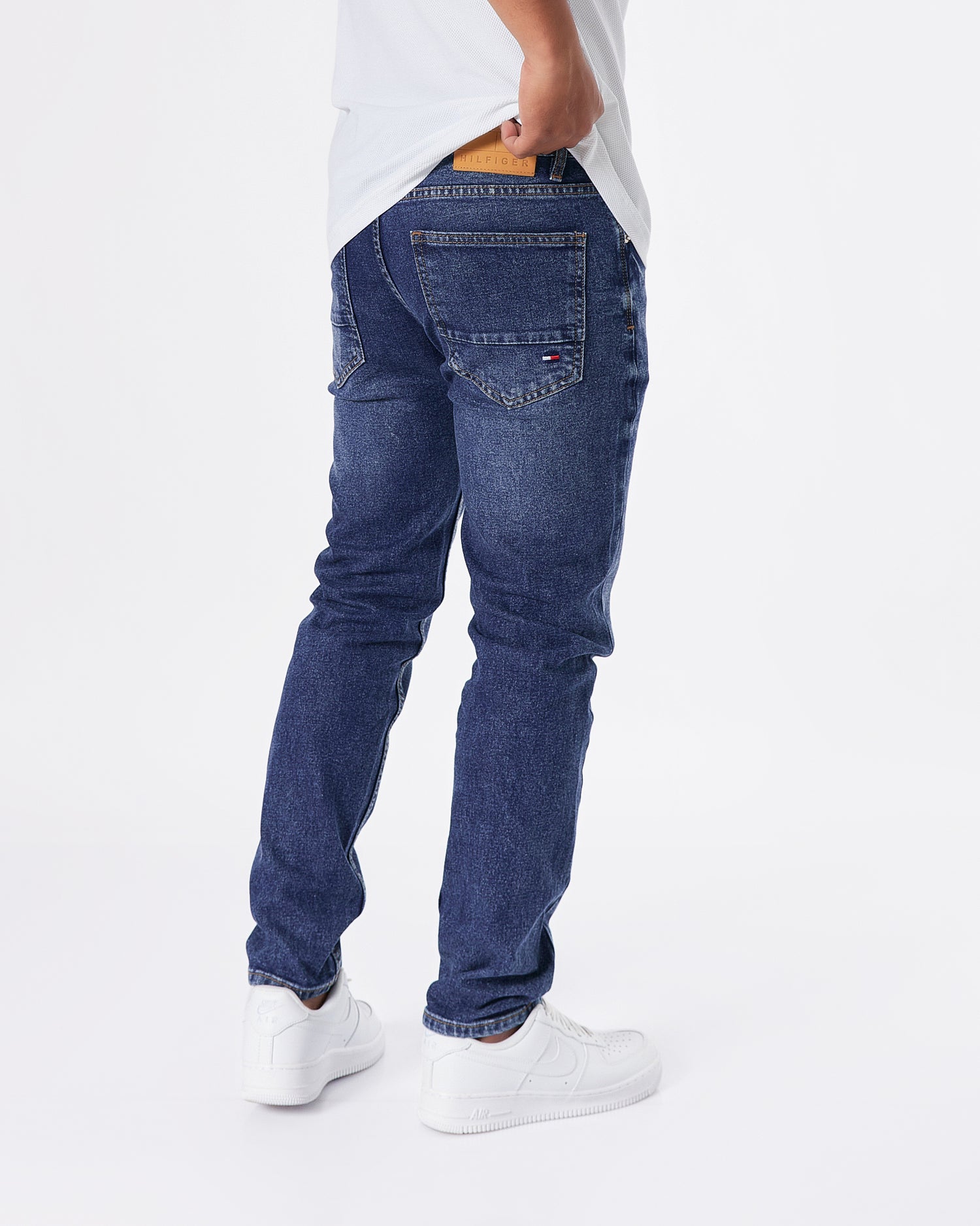 TH Flag Embroidered Men Distressed Blue Slim Fit Jeans 25.90