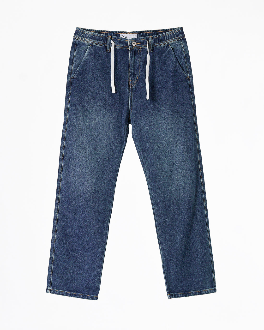ZAR Elastic Waistband  Straight Fit Men Blue Jeans 22.90