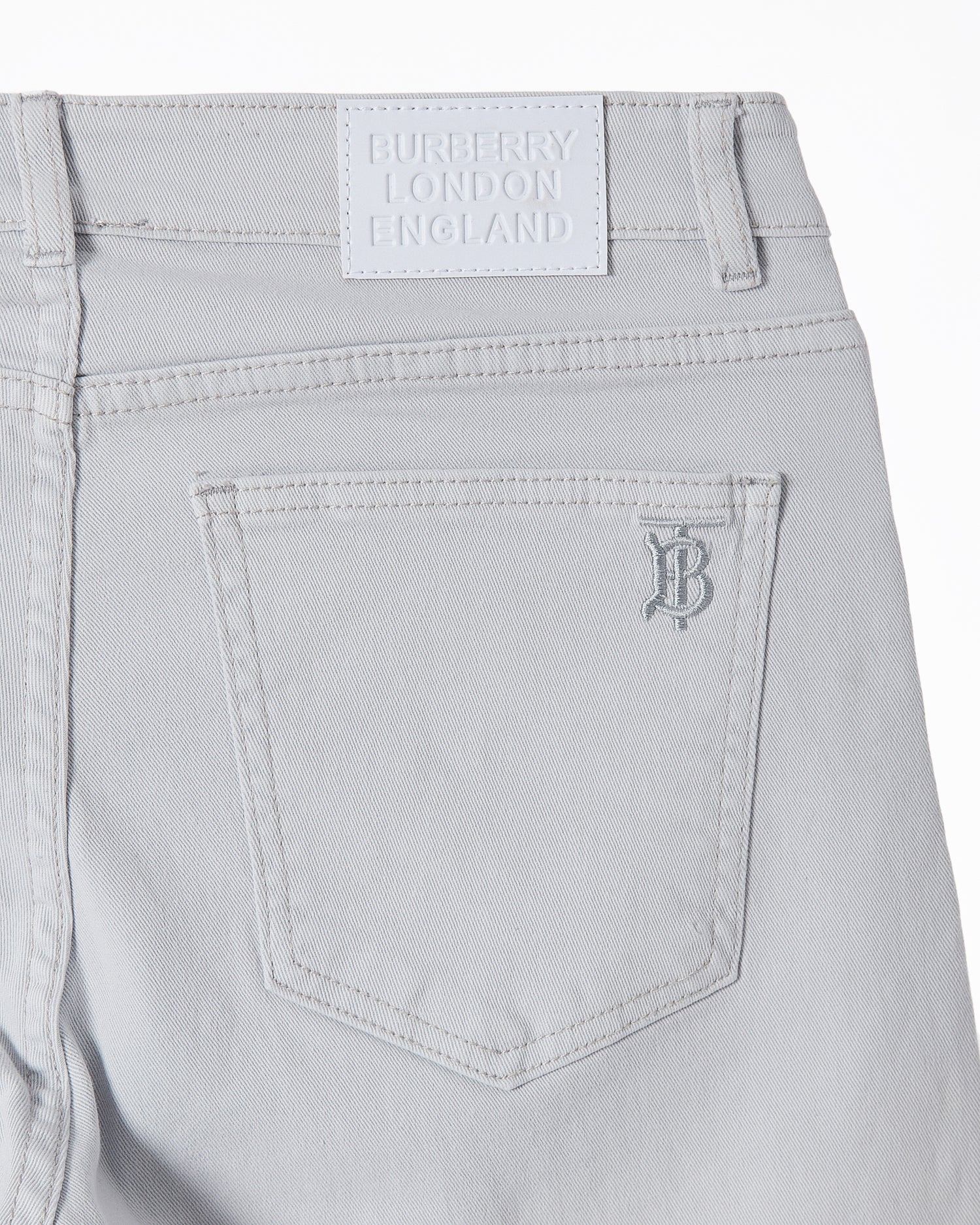 BUR TB Embroidered Men White Slim Fit Jeans 25.90
