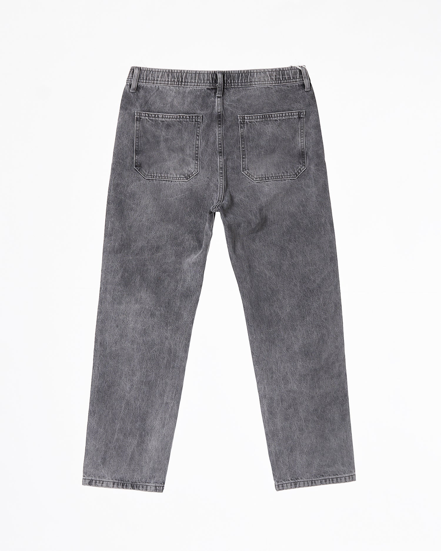 ZAR Elastic Waistband  Straight Fit Men Grey Jeans 22.90