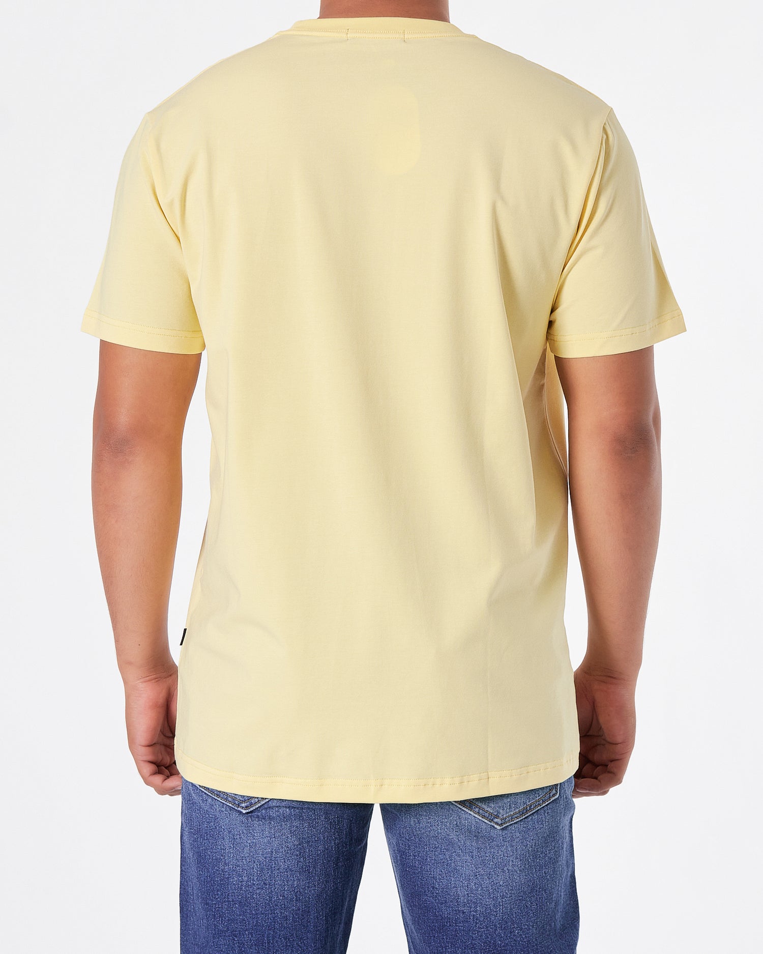 MAL Cartoon Embroidered Men Yellow T-Shirt 16.90