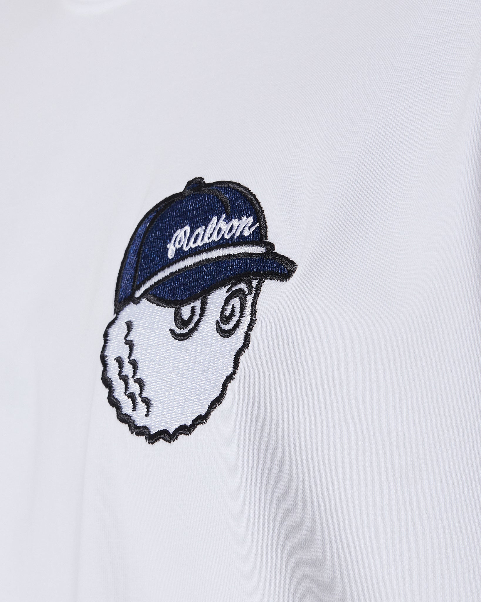 MAL Cartoon Embroidered Men White  T-Shirt 16.90