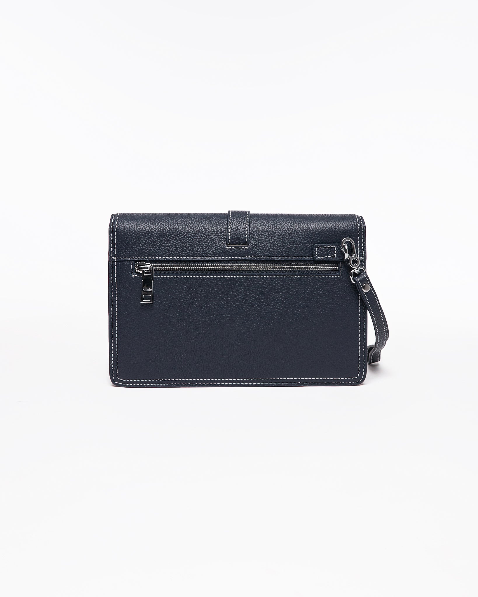 Black and shop blue clutch bag