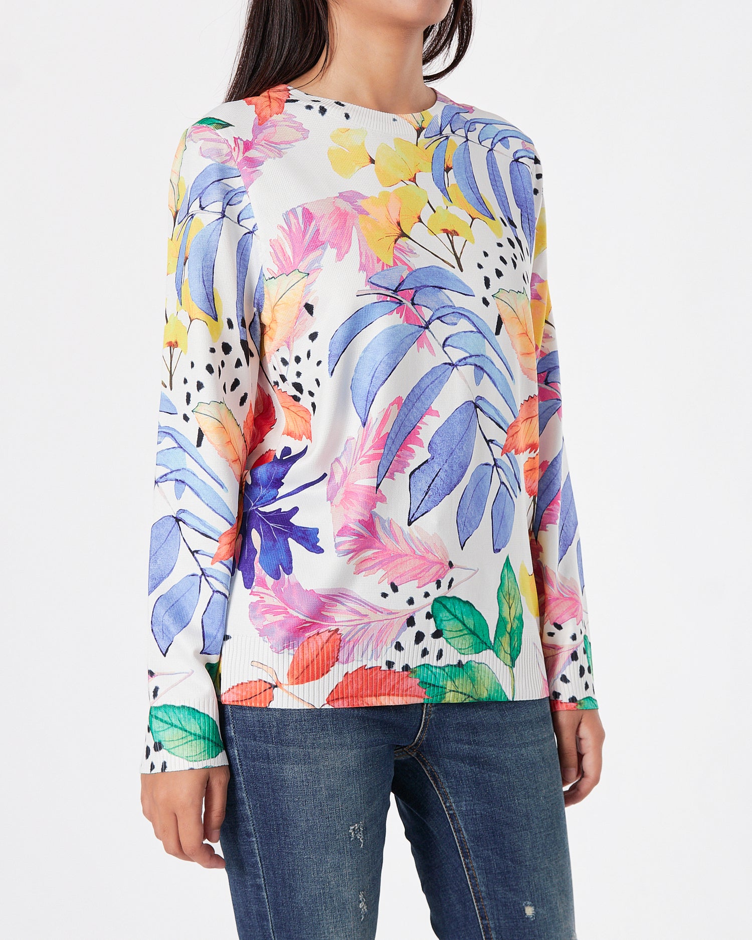 Floral Over Printed Lady  Sweater 22.90