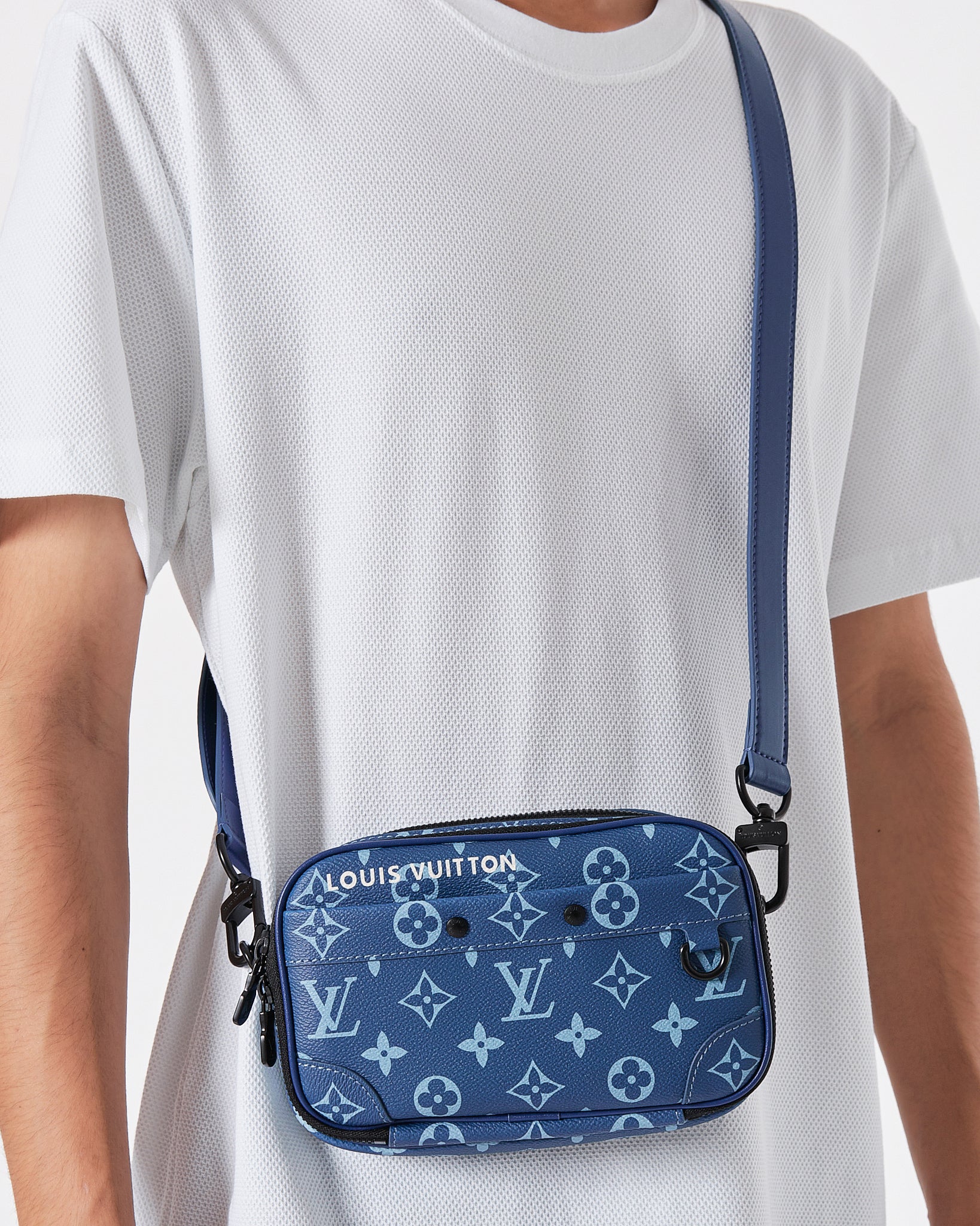 LV Monogram Men Blue Sling Bag 219