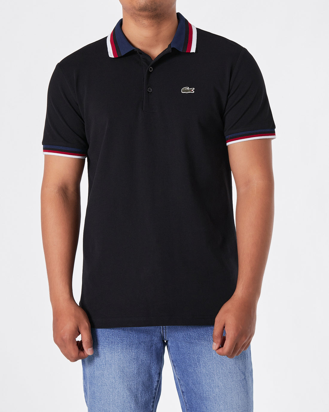 LAC Striped Collar Men Black Polo Shirt 23.90