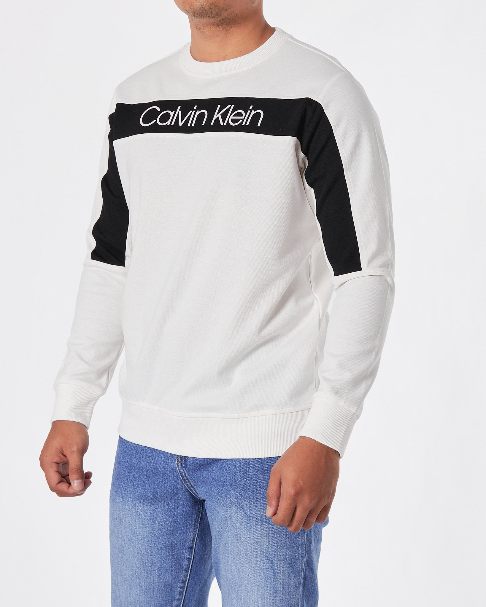 CK Color Block Men White Sweater 25.90