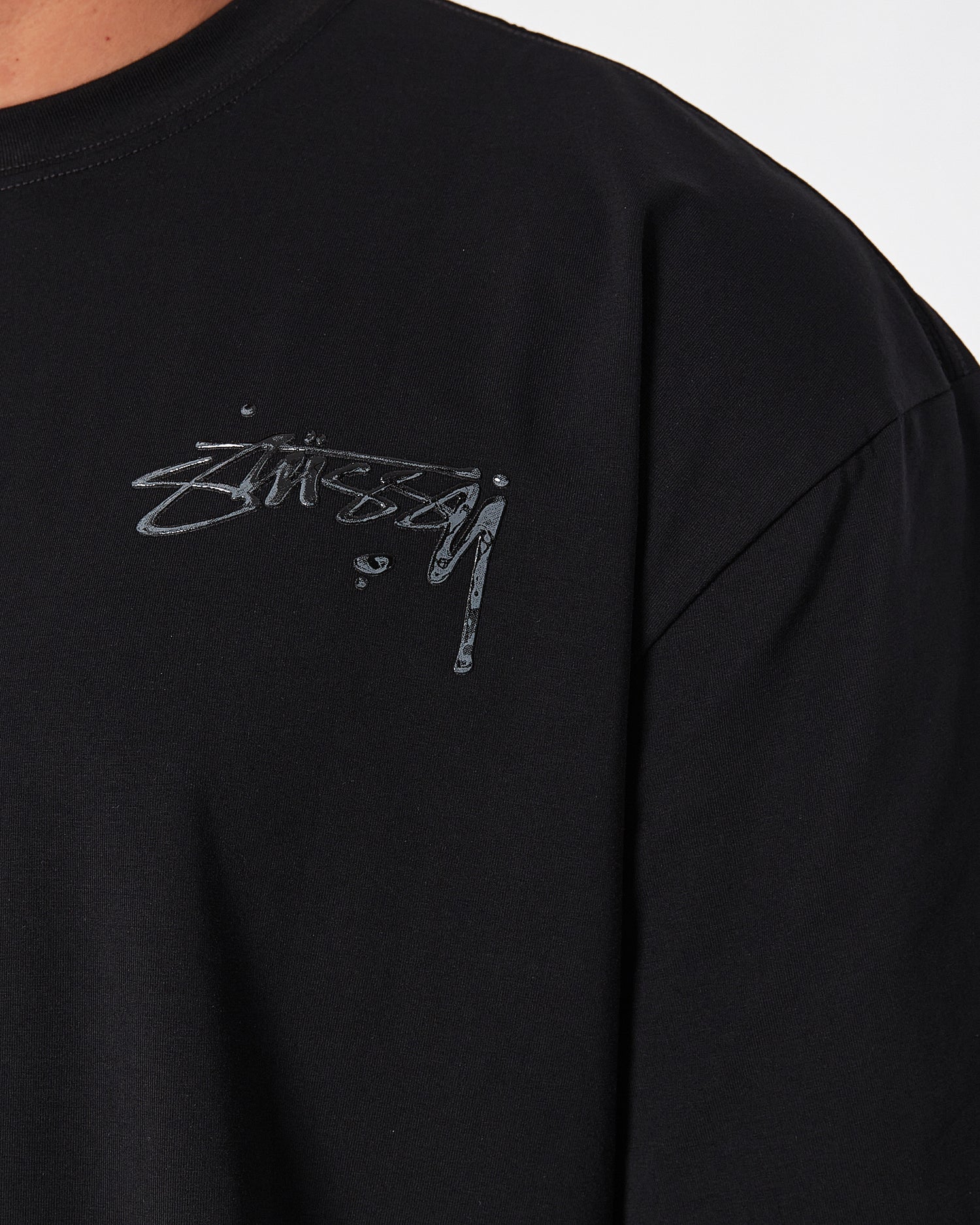 STU Front Back Logo Graffiti Printed Men Black T-Shirt 20.90