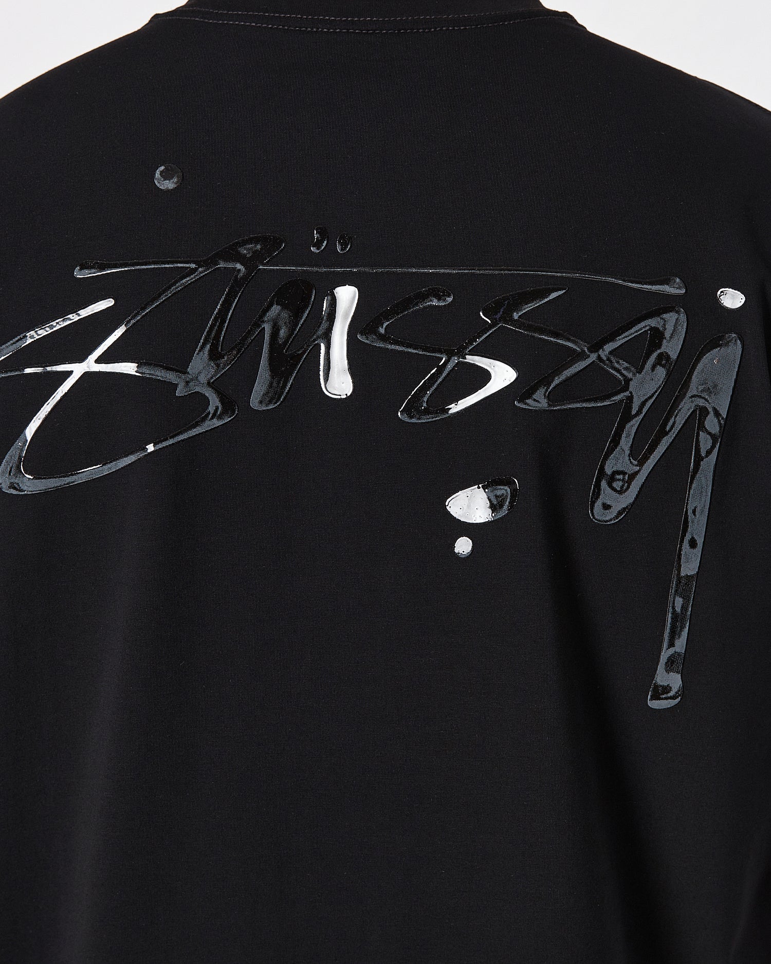 STU Front Back Logo Graffiti Printed Men Black T-Shirt 20.90