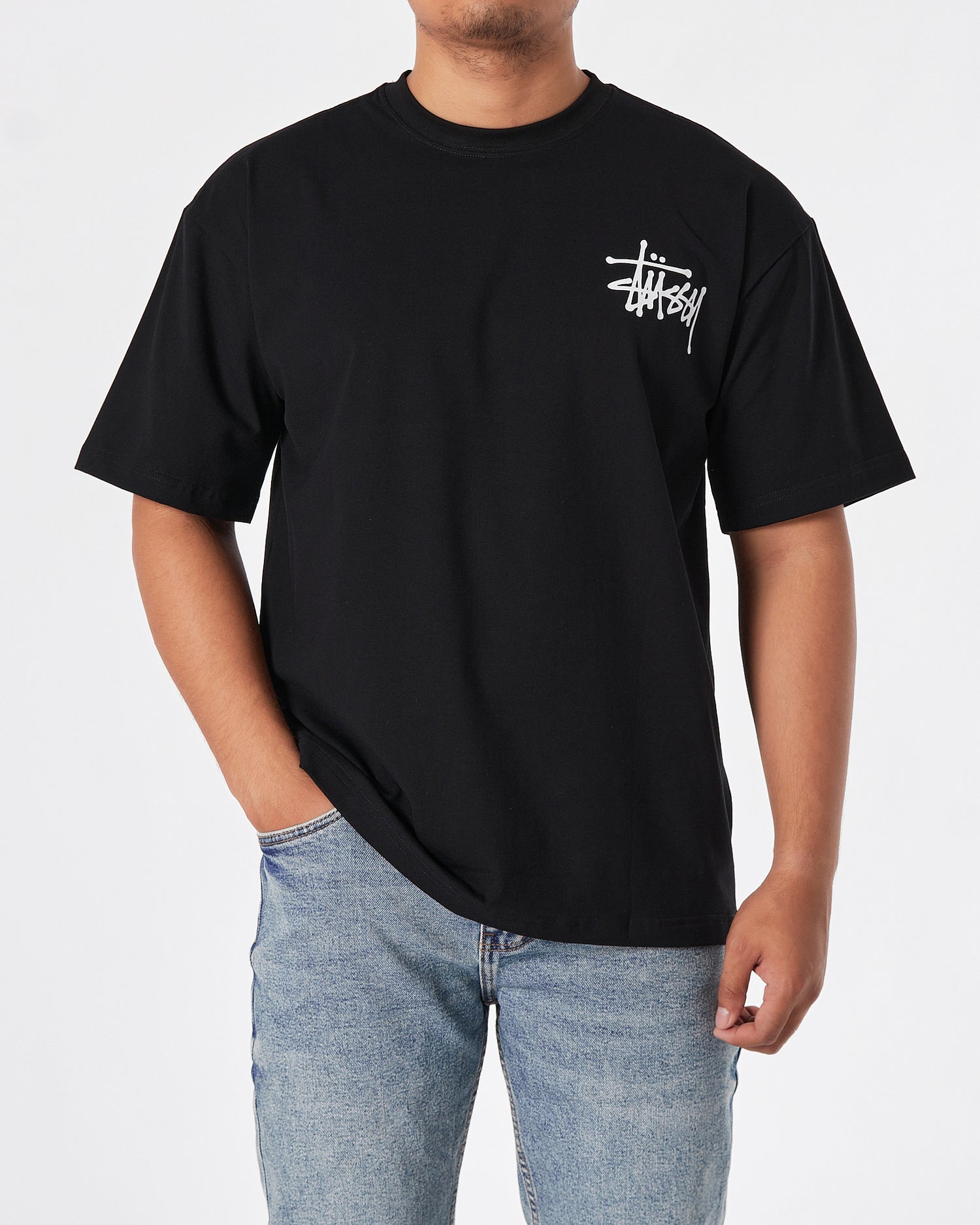 STU Front Back Logo Printed Men Black T-Shirt 20.90