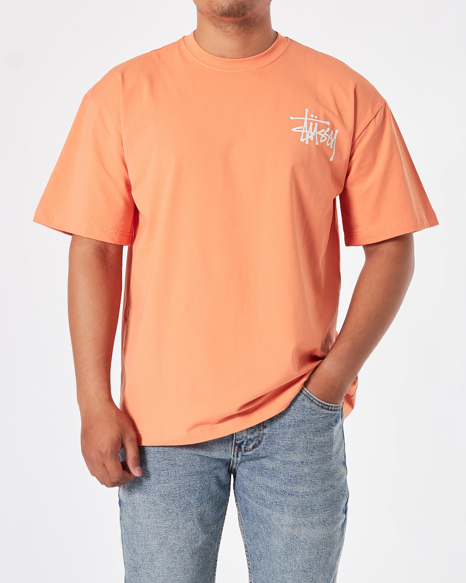 STU Front Back Logo Printed Men Orange T-Shirt 20.90