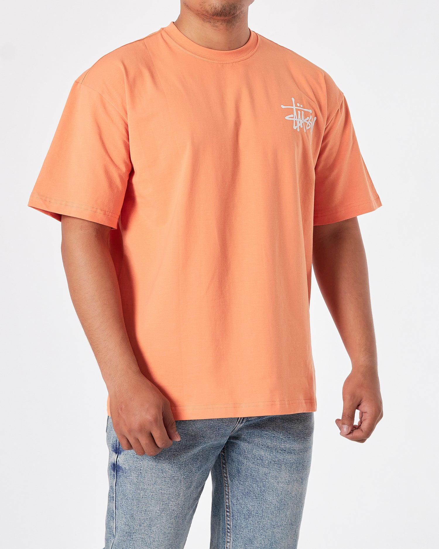 STU Front Back Logo Printed Men Orange T-Shirt 20.90