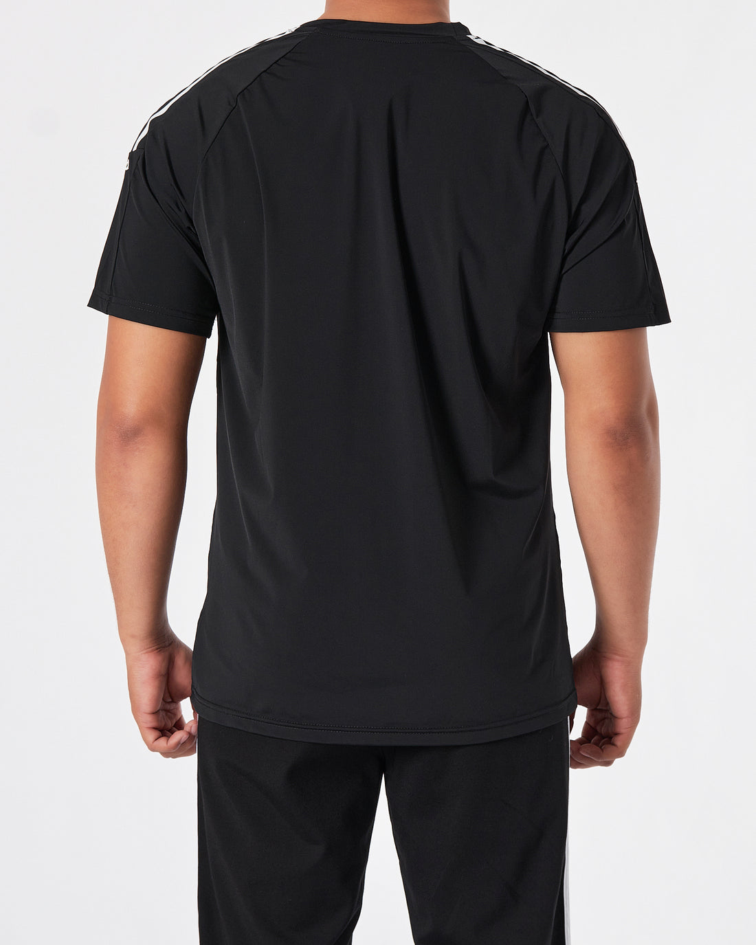 ADI Striped Men Black Sport T-Shirt 13.90
