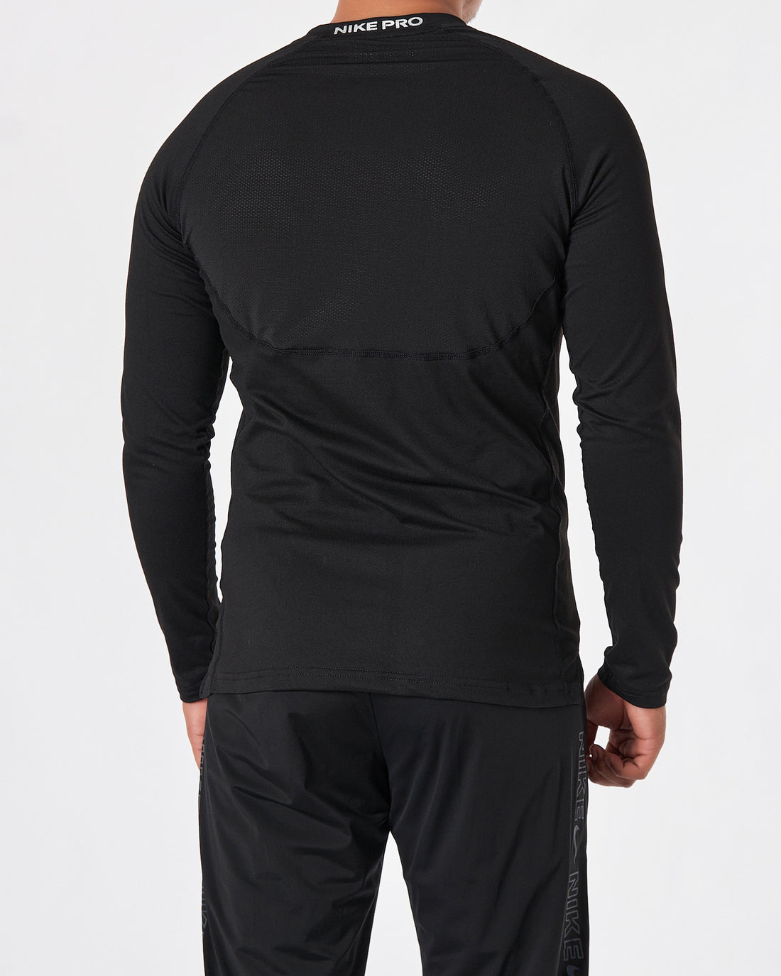 NIK Lightweight Logo Printed Men Black T-Shirt Long Sleeve 14.50