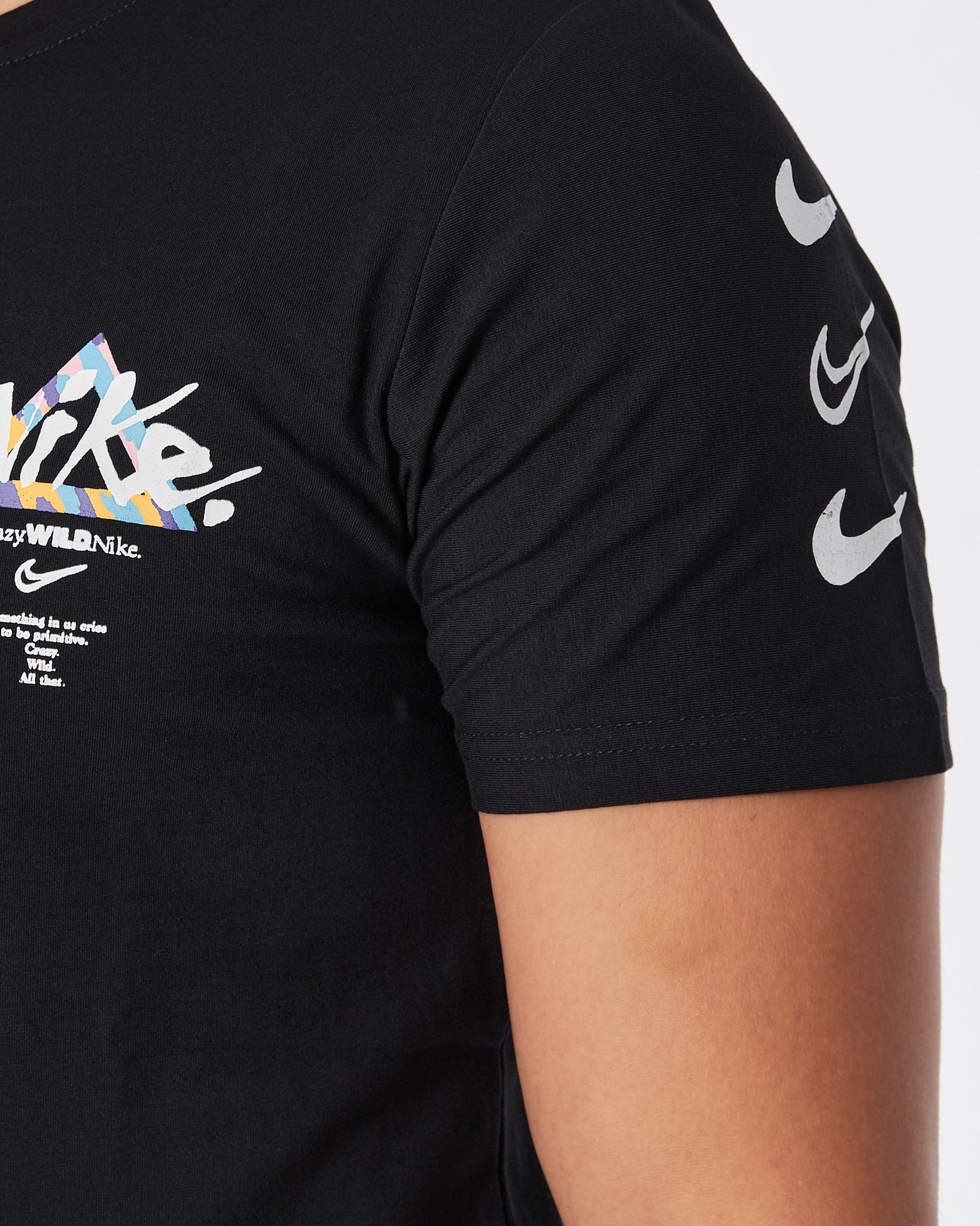 NIK Graffiti Logo Printed Men Black T-Shirt 14.90