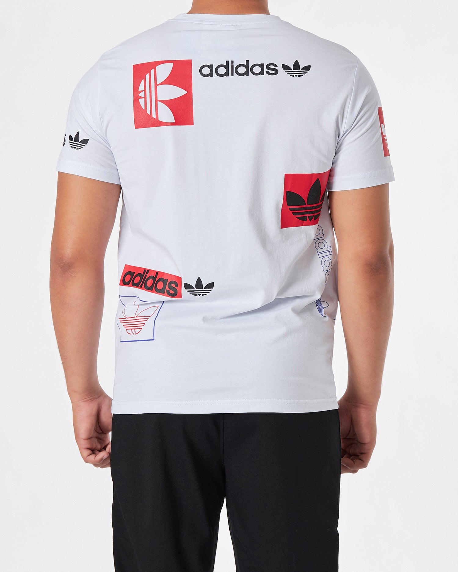 ADI Logo Over Pinted Men White T-Shirt 17.50