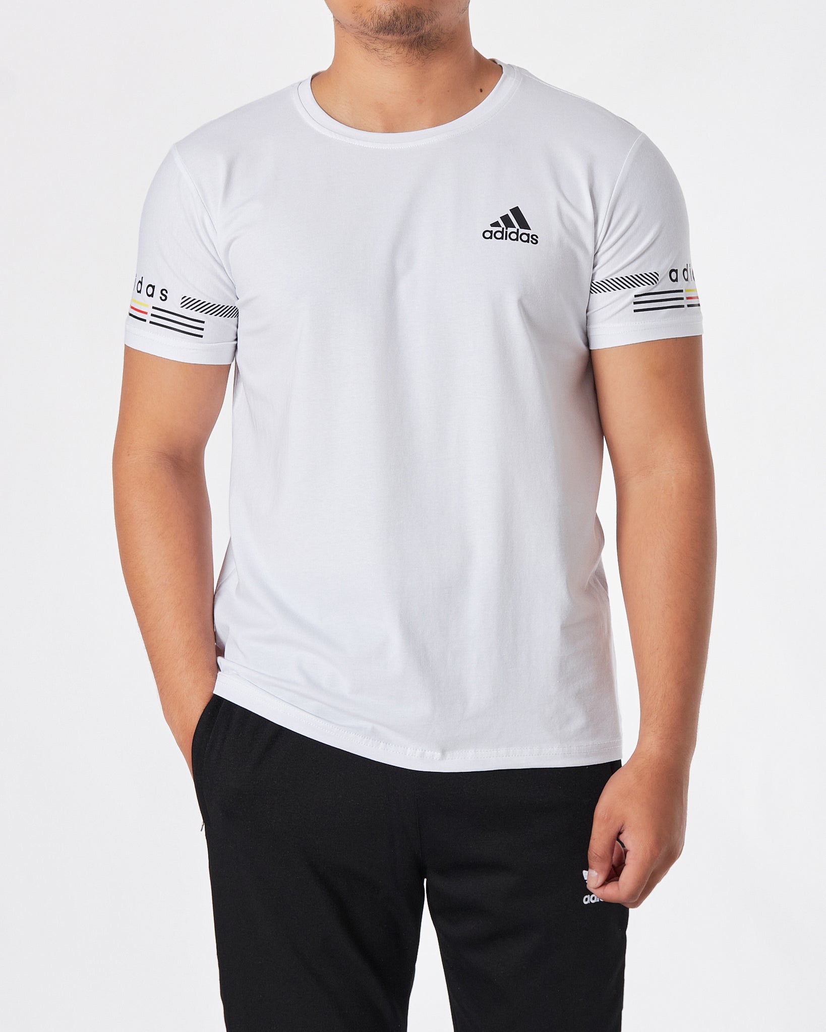 ADI Logo Printed Men White T-Shirt 14.90