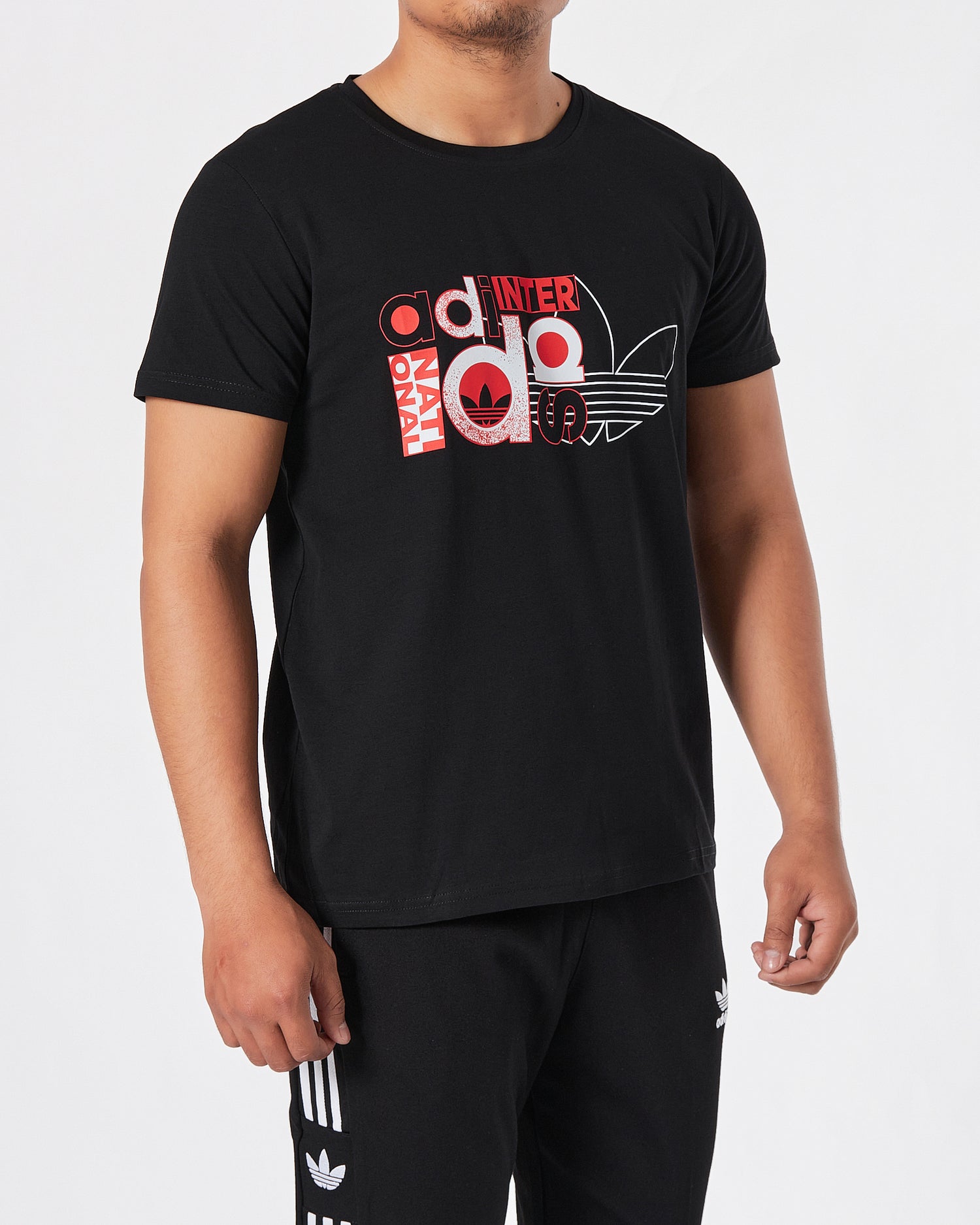 ADI Inter Logo Printed Men Black T-Shirt 15.90