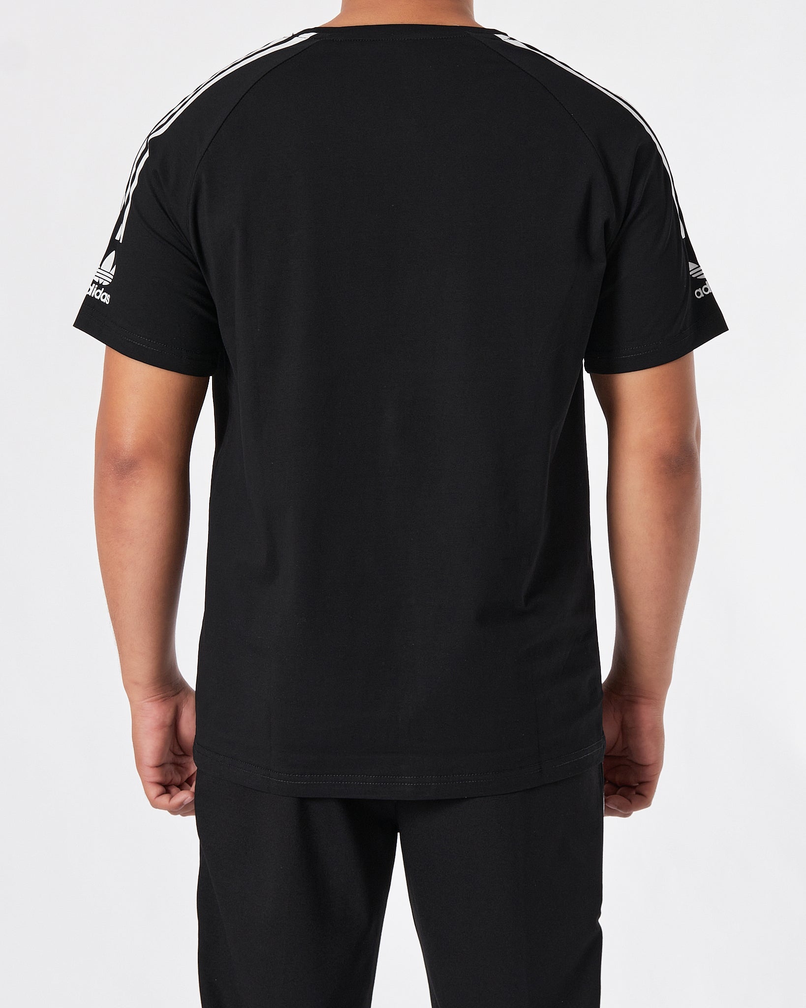 ADI Striped Sleeve Men Black T-Shirt 13.90