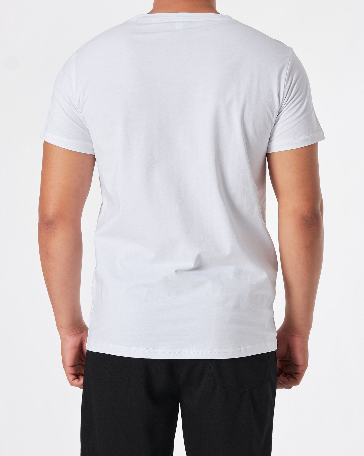 ADI Logo Vertical Printed Men White T-Shirt 15.50