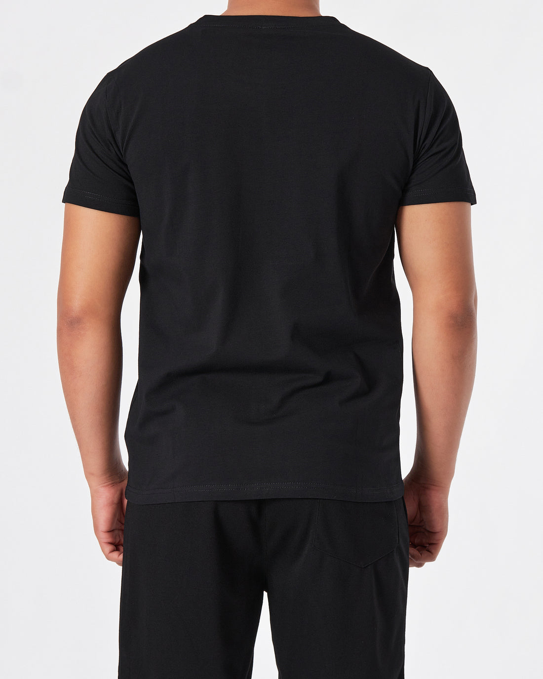 ADI Logo Vertical Printed Men Black T-Shirt 15.50
