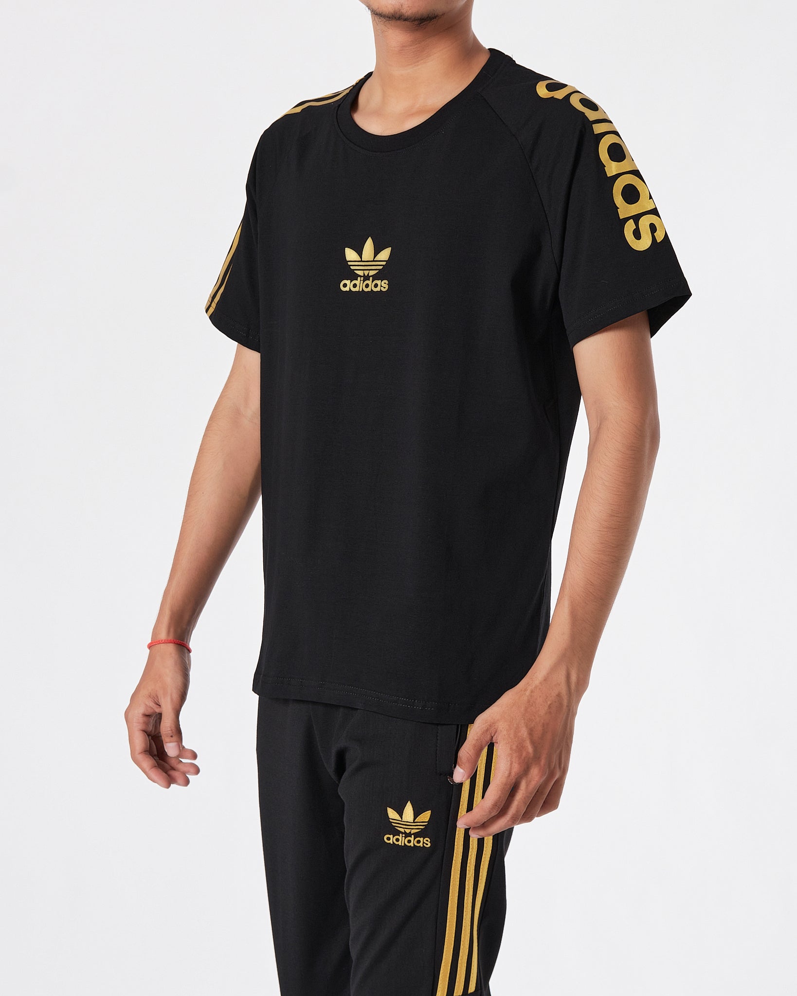 Adidas black and gold t shirt sale