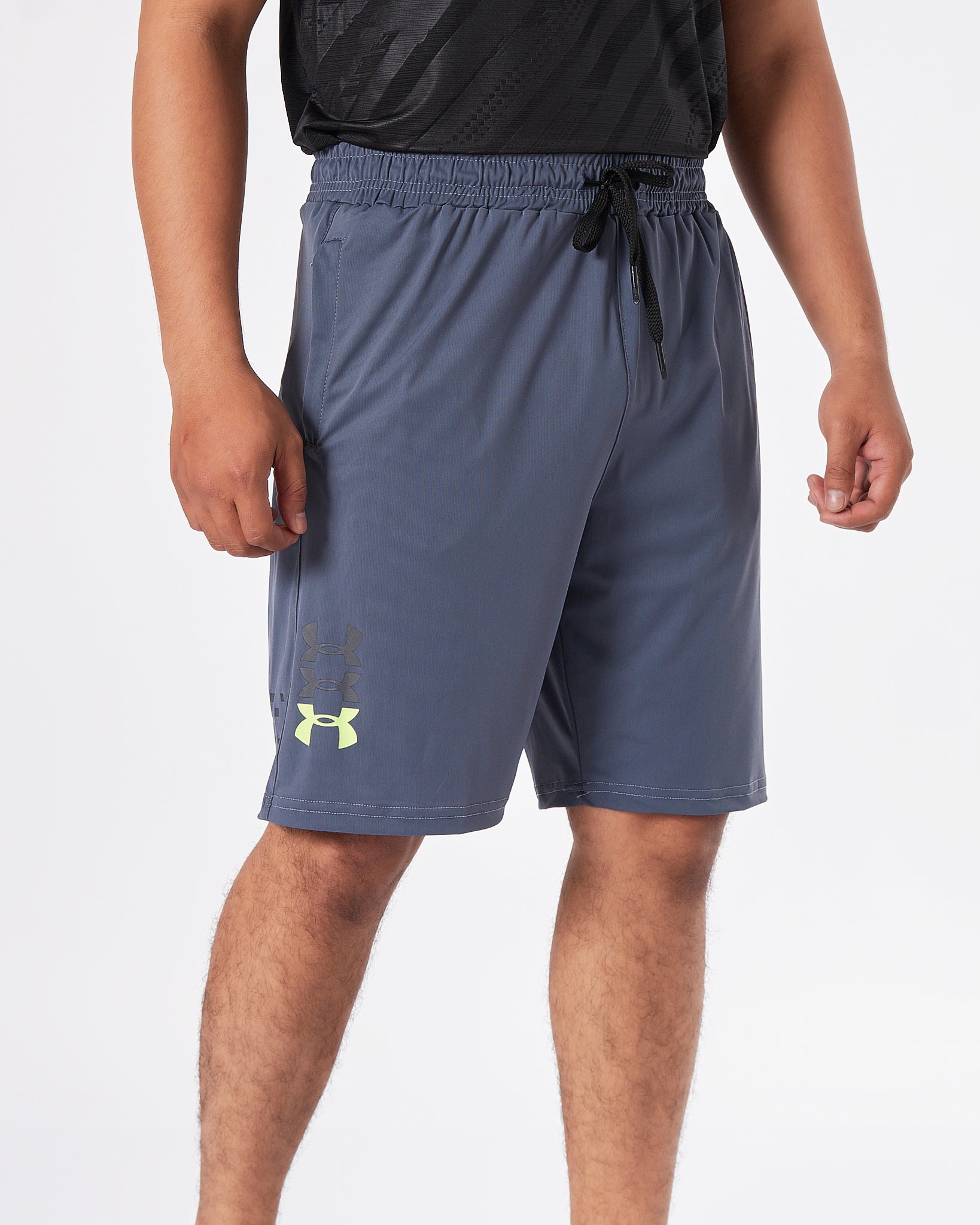 UA Lightweight Logo Printed Men Blue Track Shorts 14.50