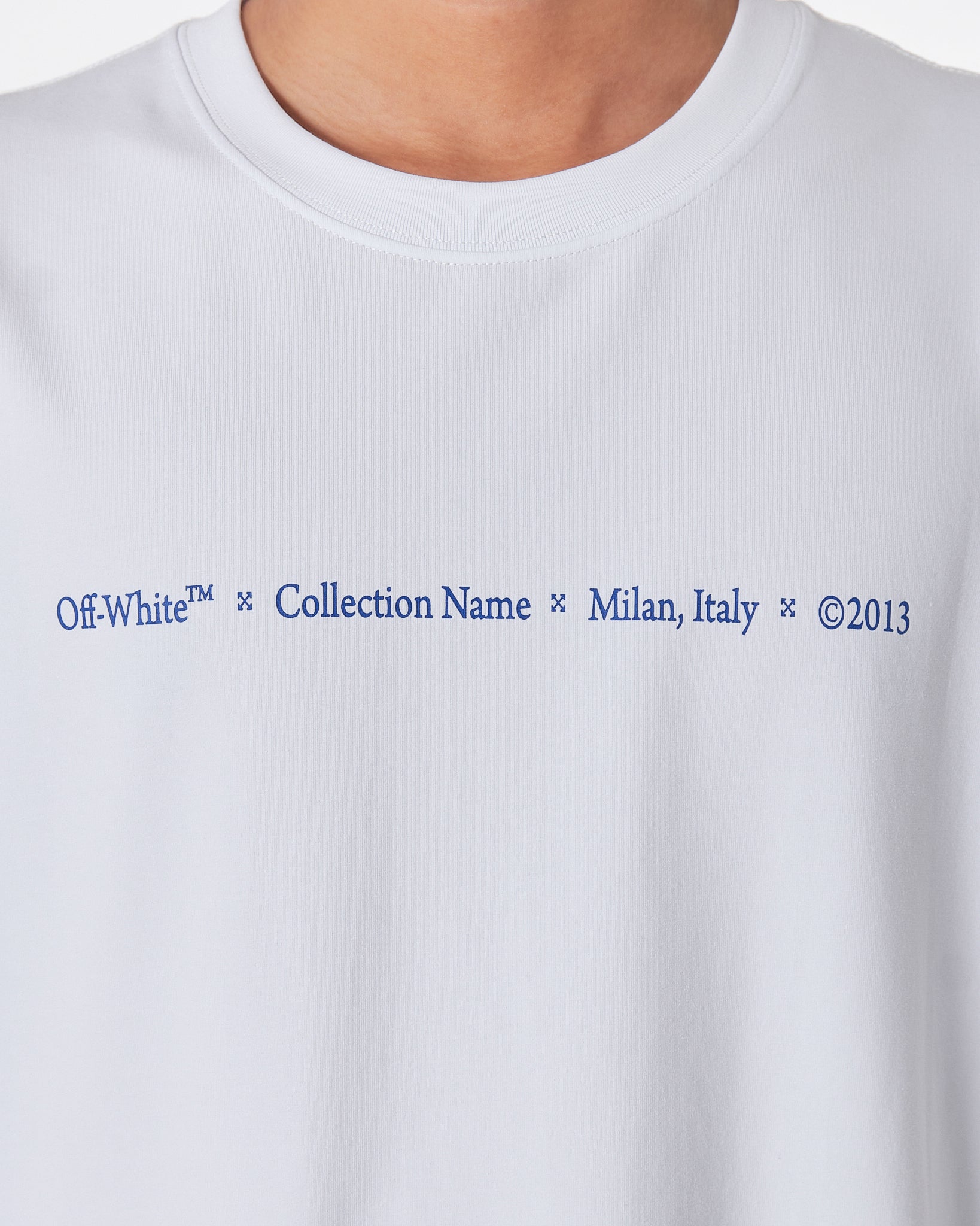OW Cross Back Logo Graffiti Men White T-Shirt 17.50