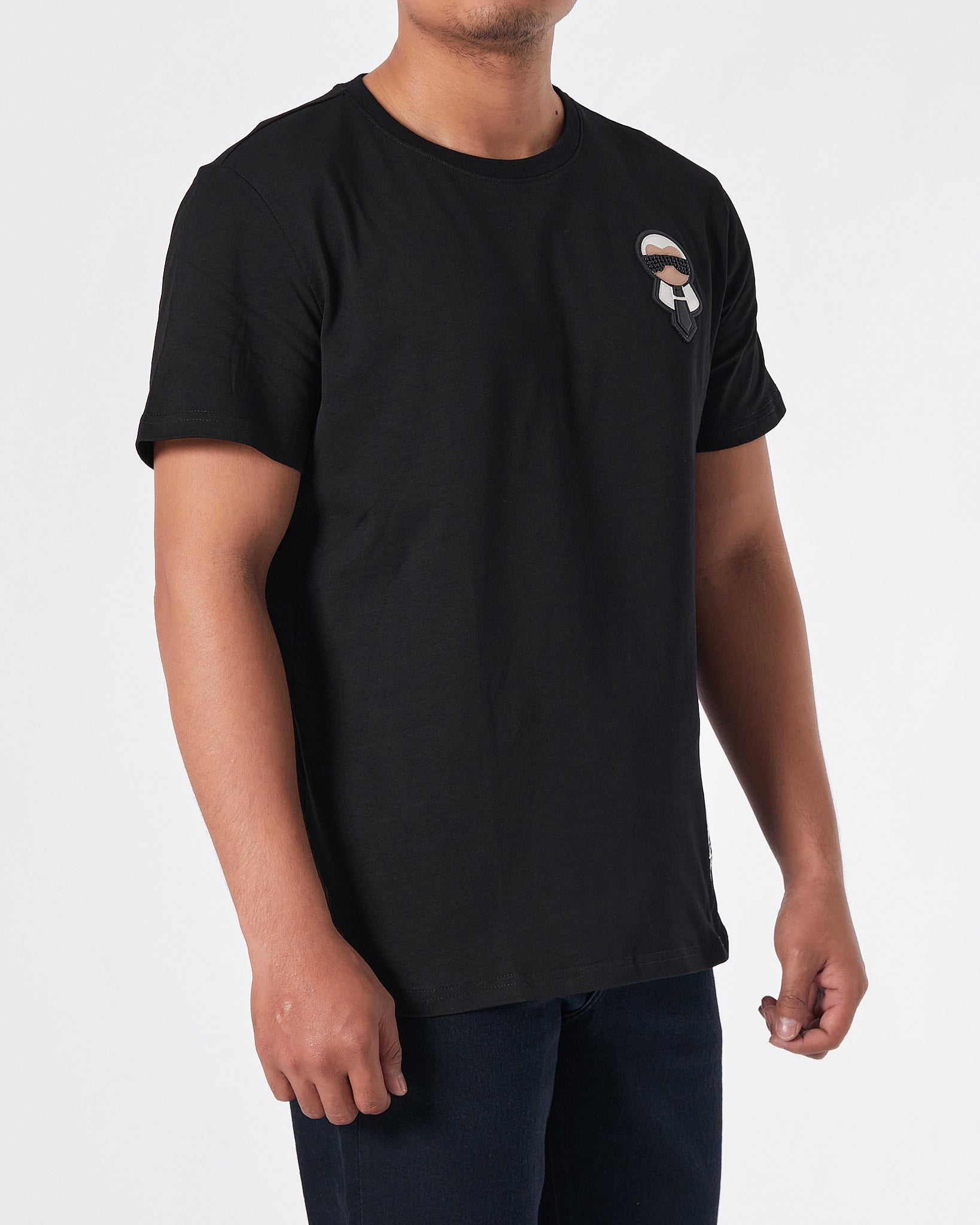KAR Rhinestone Cartoon Men Black T-Shirt 23.90
