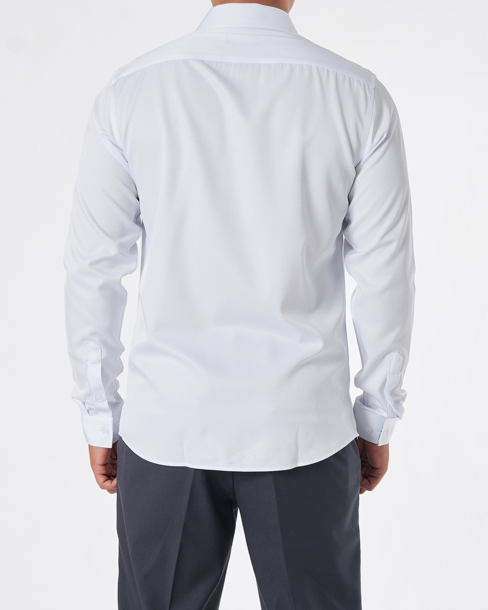 FEN Logo Embroidered Men White Shirts Long Sleeve 22.90
