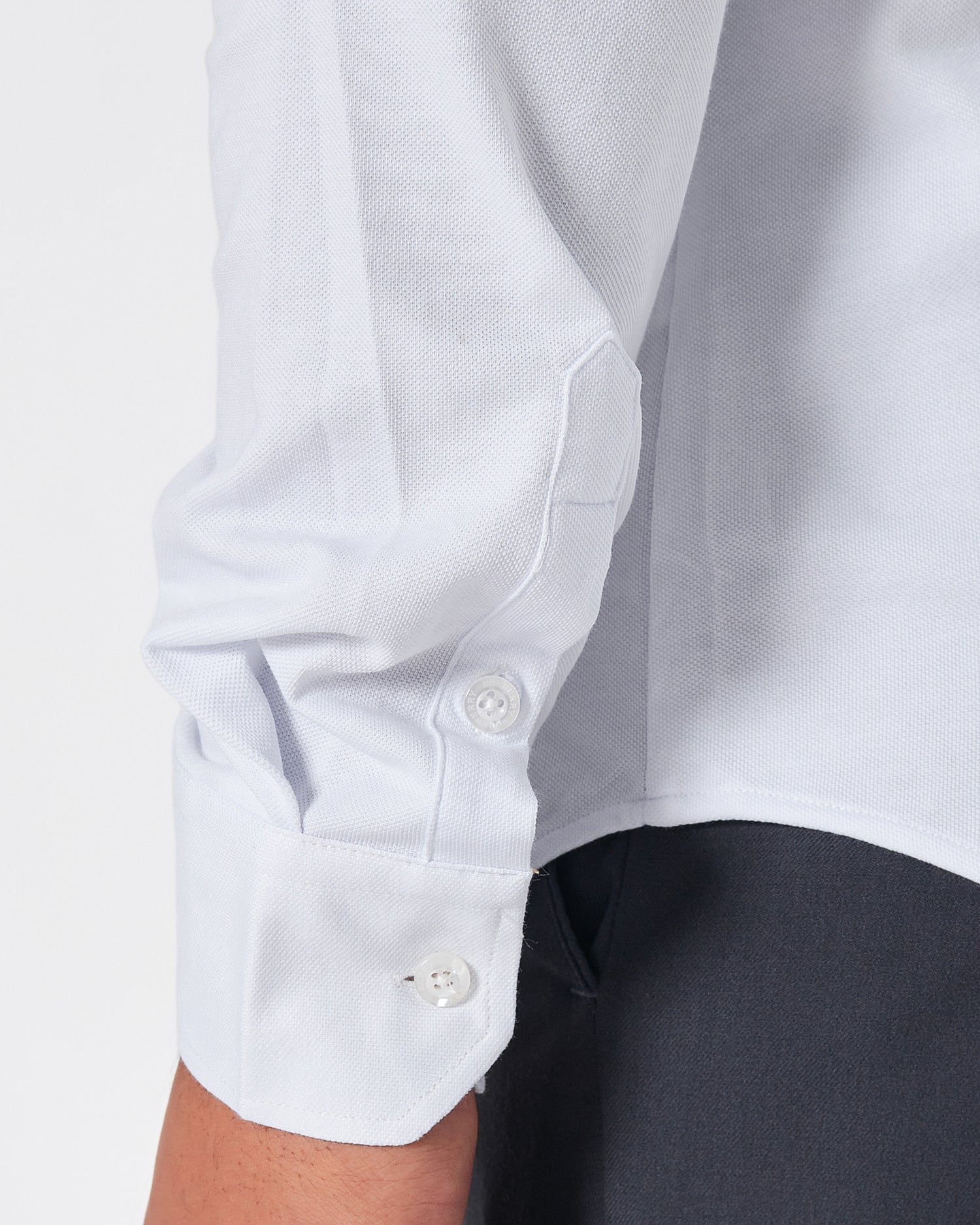BUR Logo Embroidered Men White Shirts Long Sleeve 25.90