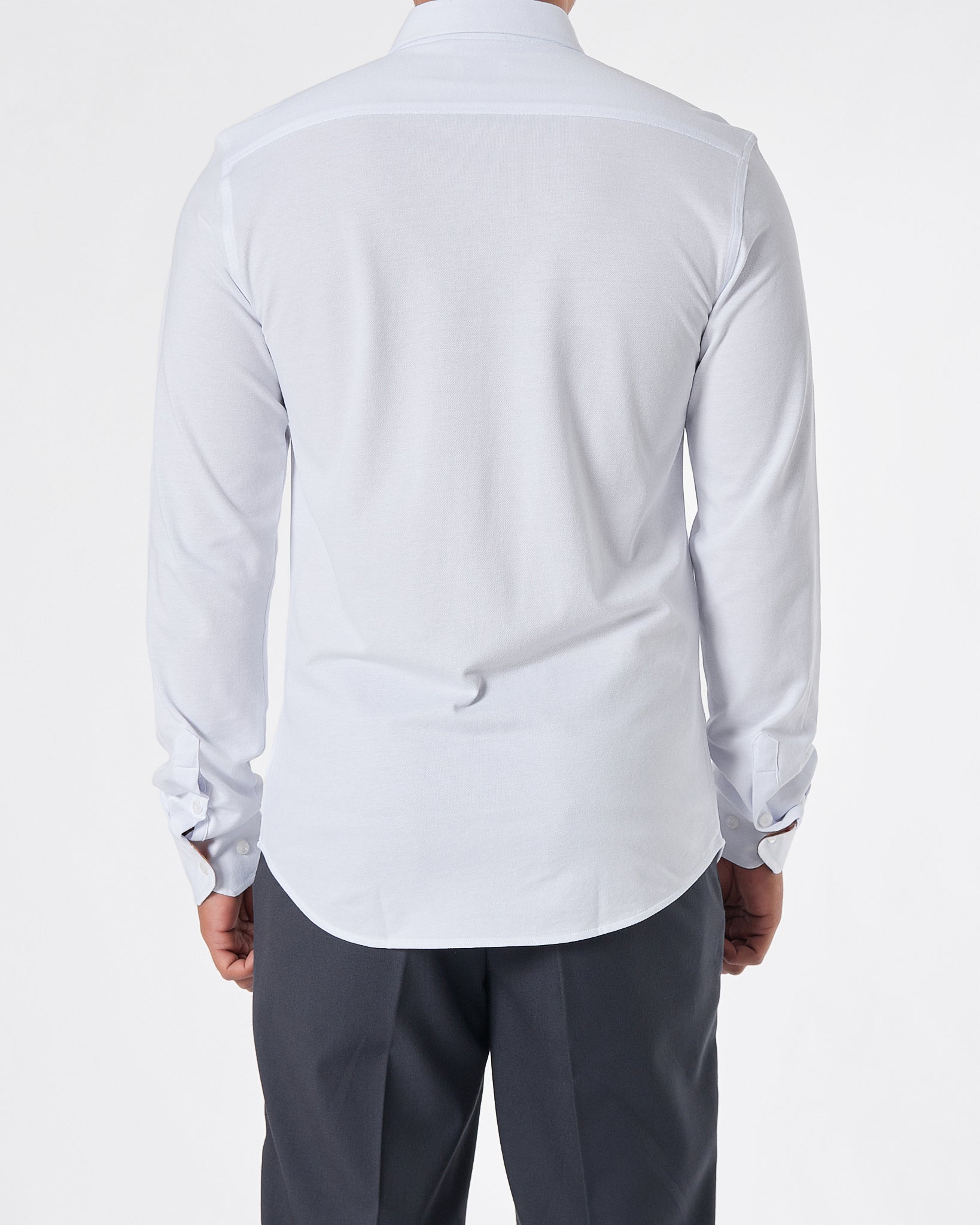 BUR Logo Embroidered Men White Shirts Long Sleeve 25.90