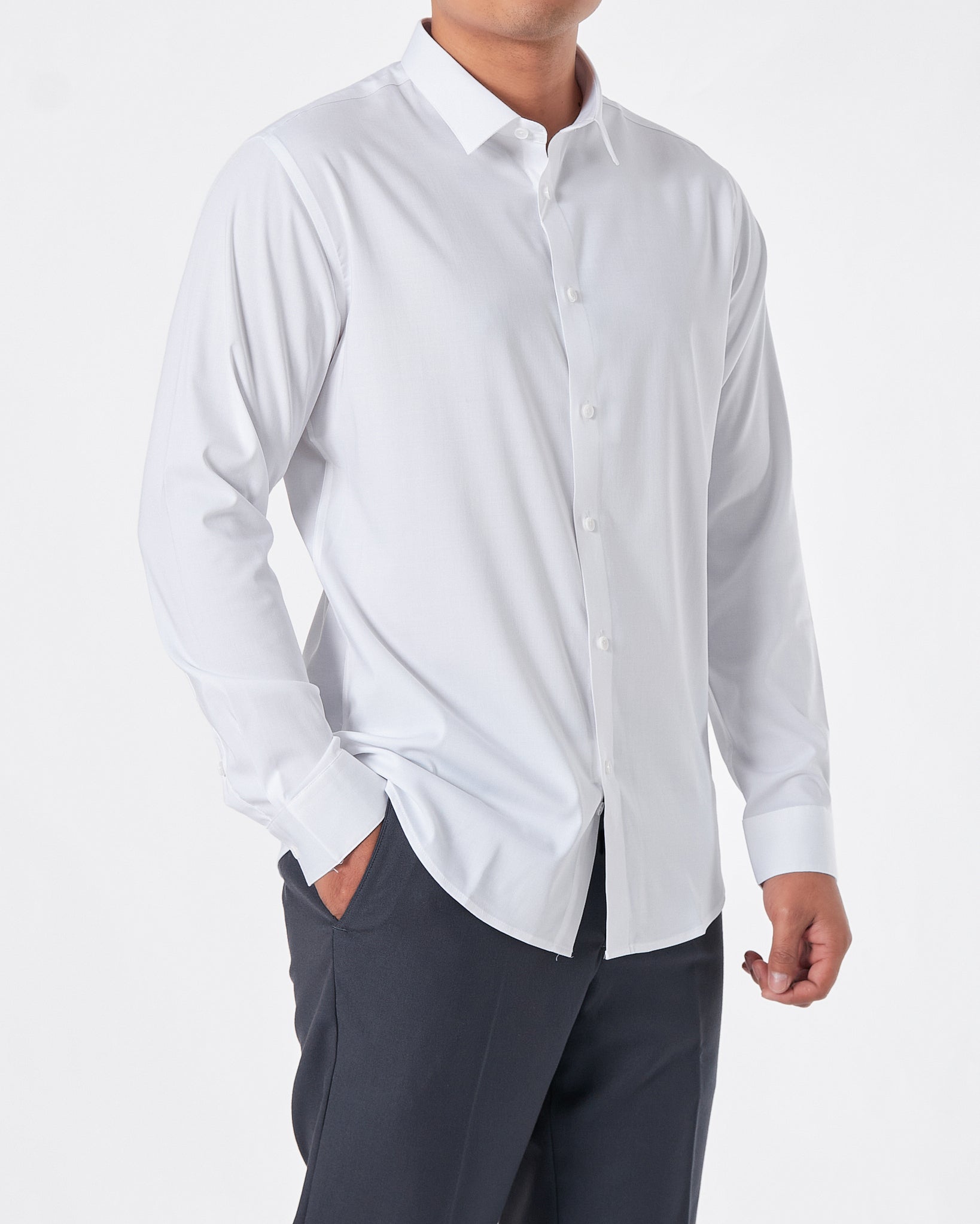 NK Slim Fit Men White Shirts Long Sleeve 25.90