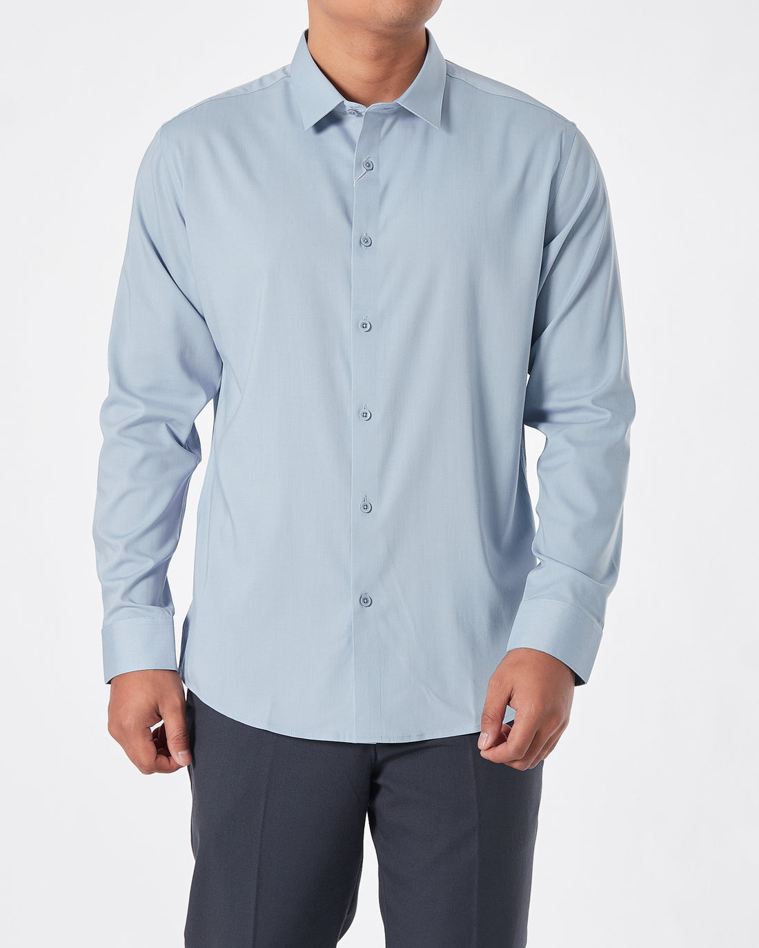 NK Slim Fit Men Grey Shirts Long Sleeve 25.90