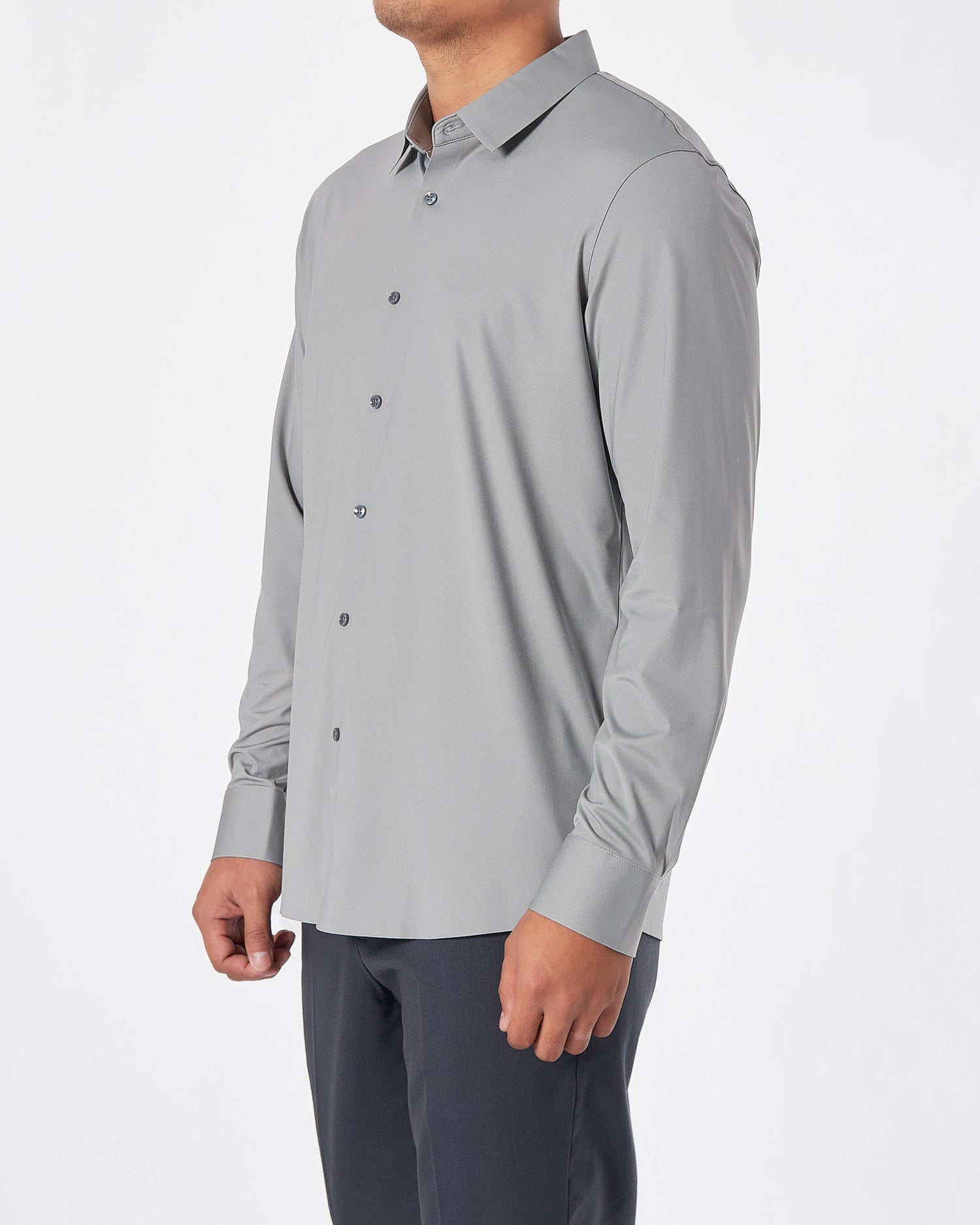NK Stretchable Men Grey  Shirts Long Sleeve 24.90