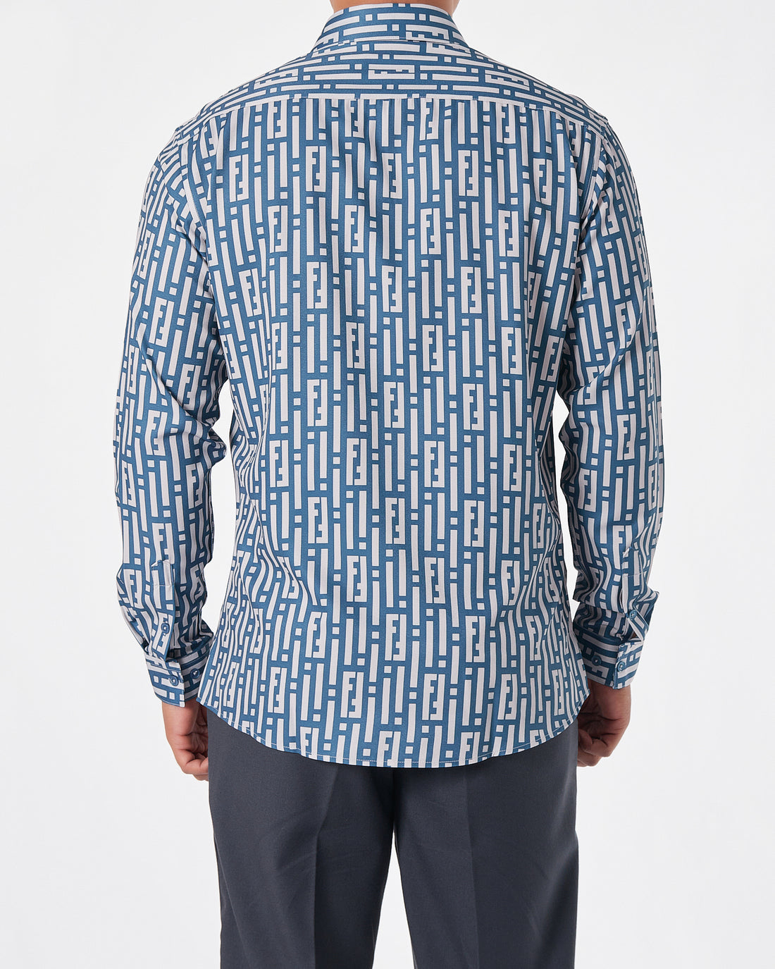 FEN Monogram Over Printed Men Green Shirts Long Sleeve 30.90