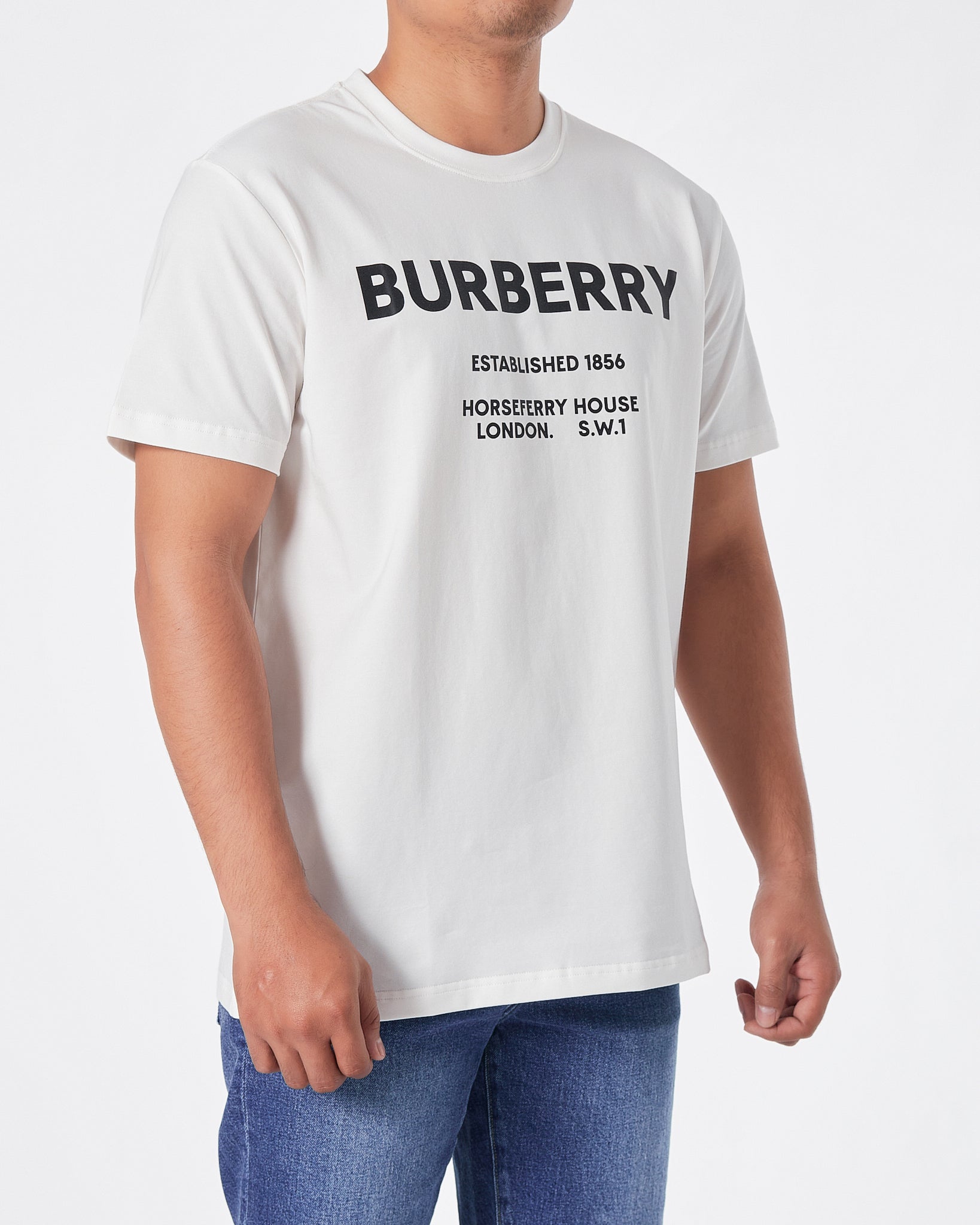 BUR Logo Printed Men White T-Shirt 16.90