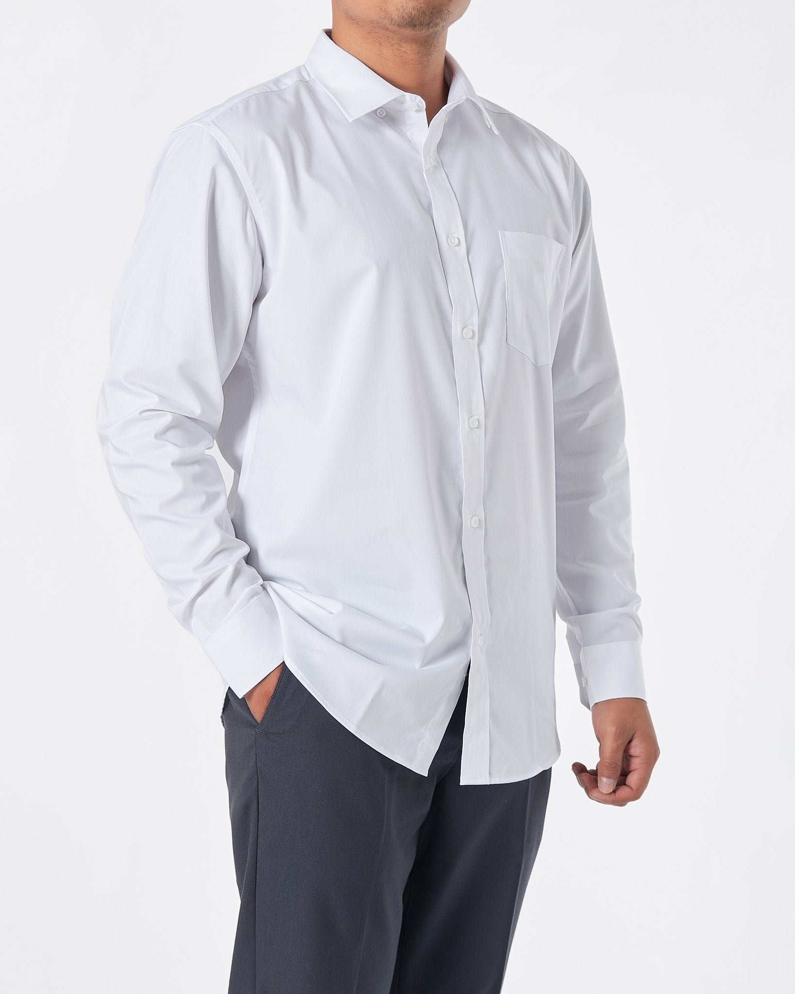 NK Regular Fit Men White Shirts Long Sleeve 21.90