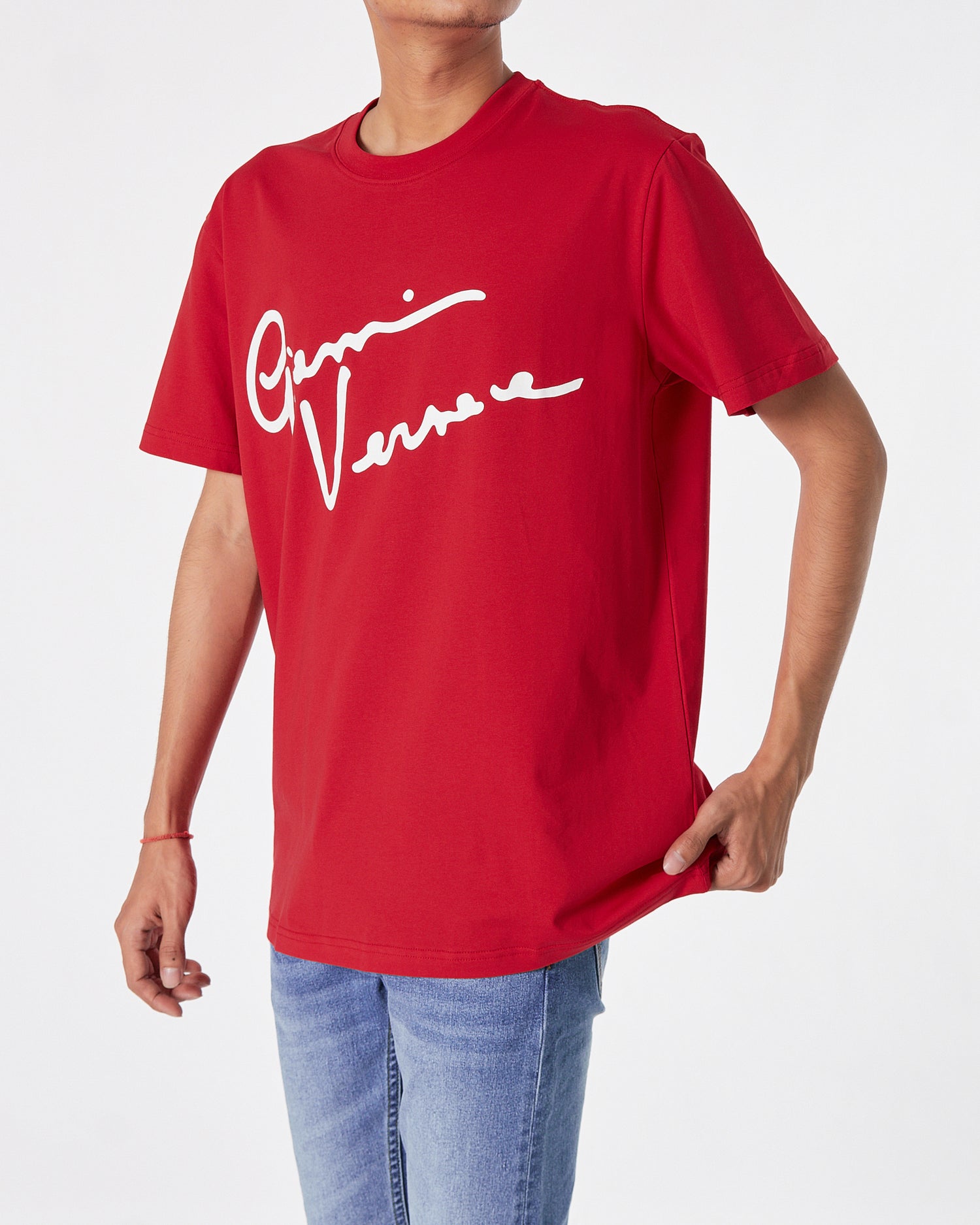 VER Signature Logo Printed Men Red T-Shirt 16.90