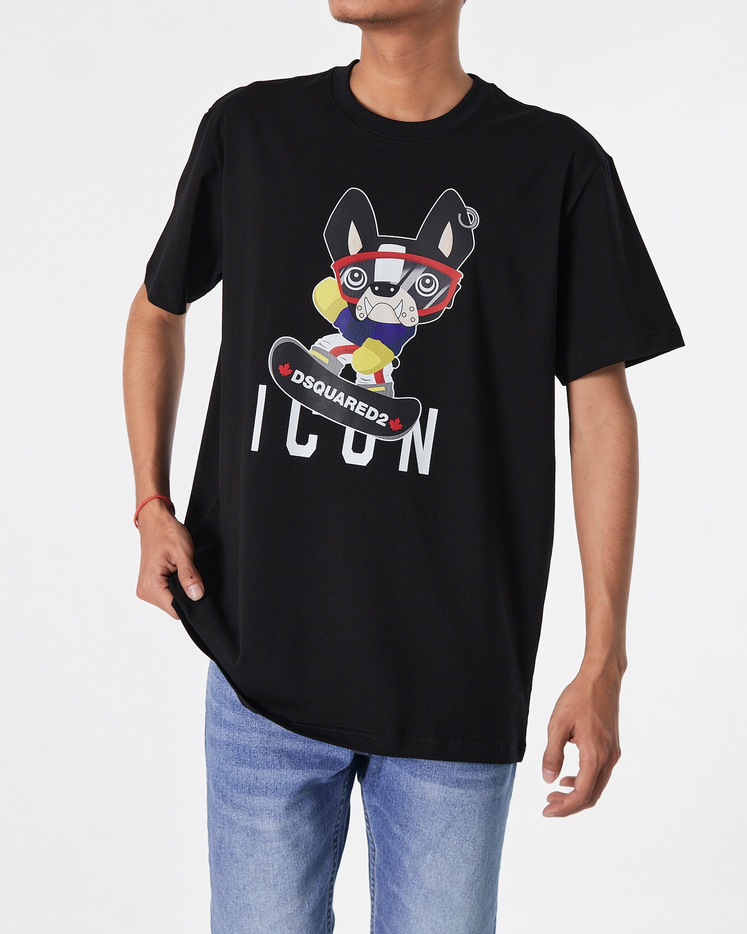 DSQ Doggy Cartoon Printed Men Black T-Shirt 15.90