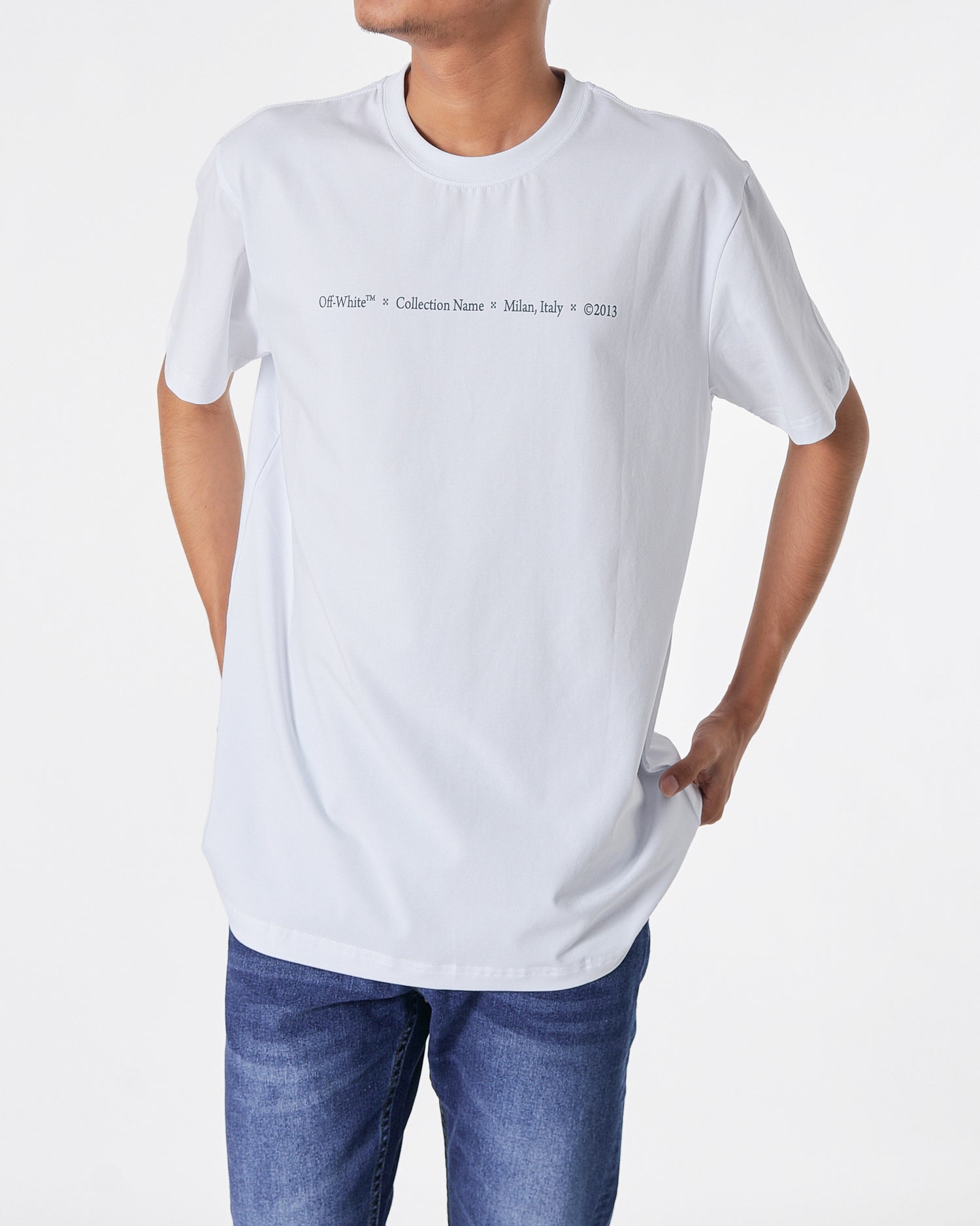 OW Cross Arrow Back Printed Men White T-Shirt 17.90