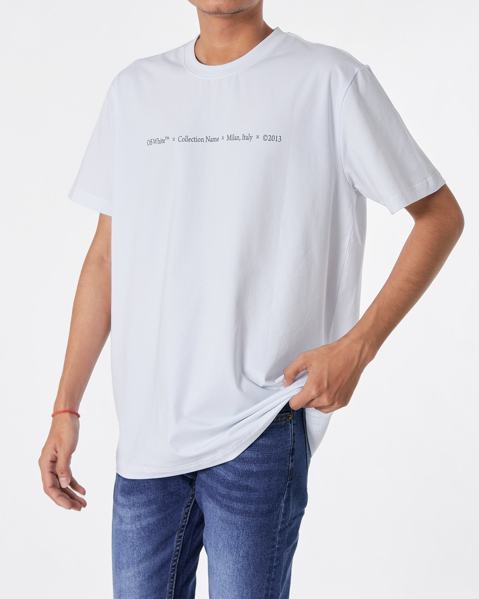 OW Cross Arrow Back Printed Men White T-Shirt 17.90