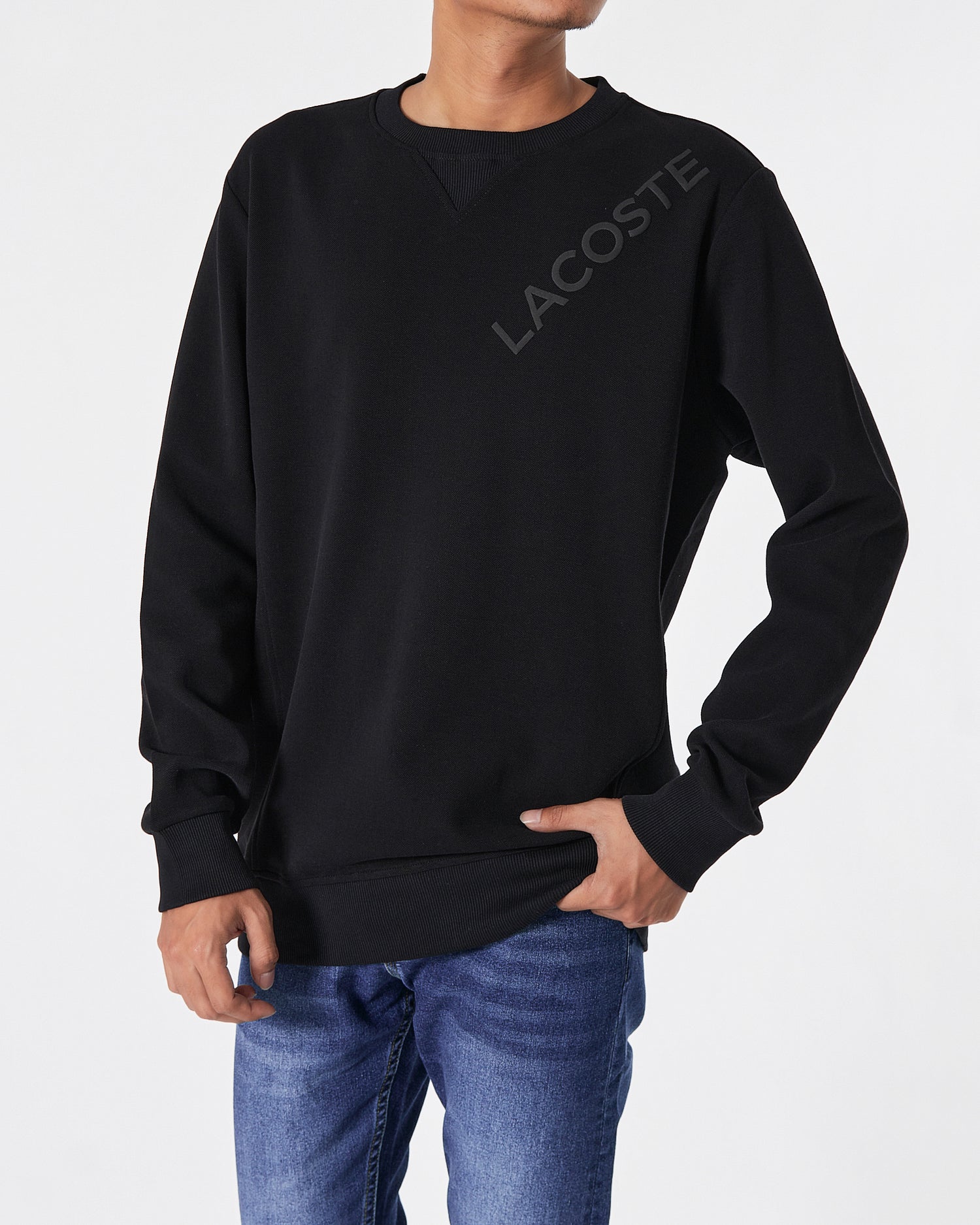 LAC Plain Color Men Black Sweater 22.90