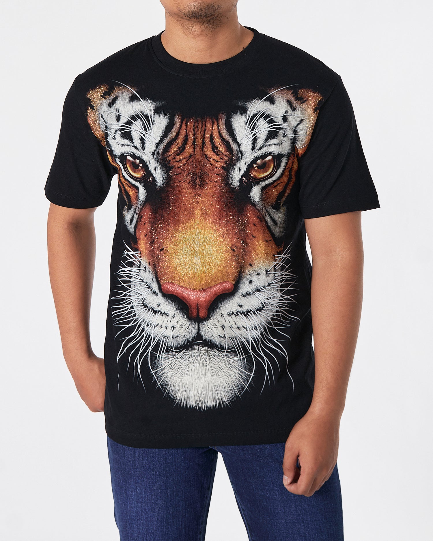 THA Tiger Front &amp; Back Printed Men Over Size T-Shirt 16.90