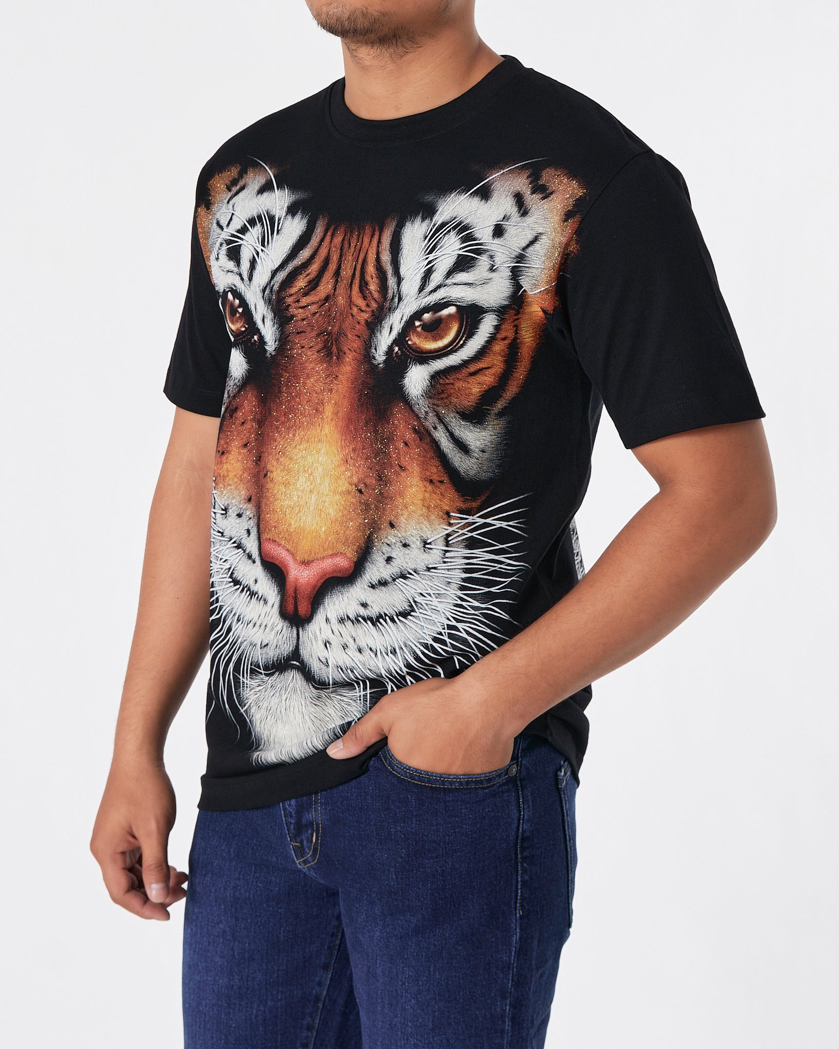 THA Tiger Front &amp; Back Printed Men Over Size T-Shirt 16.90