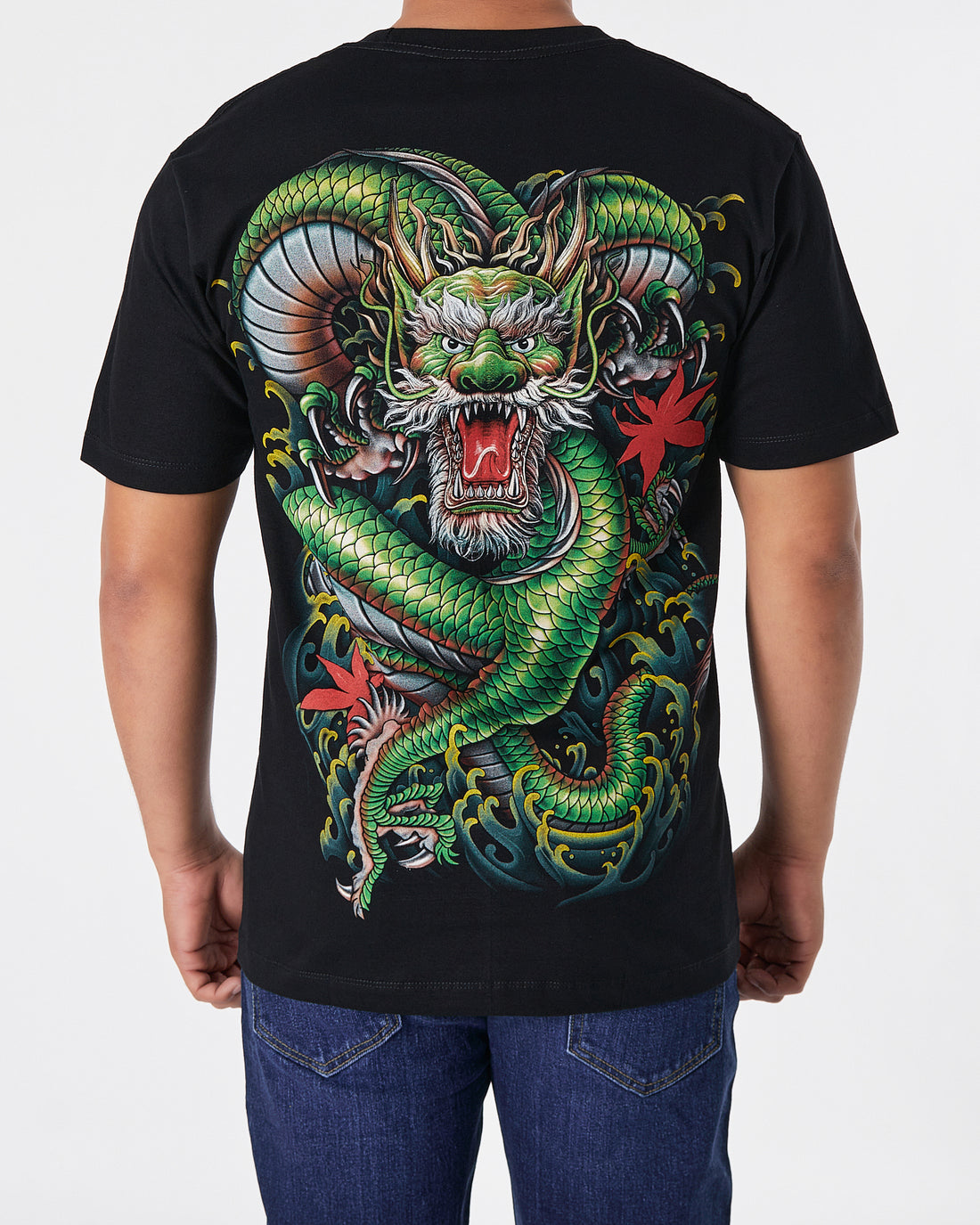 THA Dragon Front & Back Printed Men Over Size T-Shirt 15.90