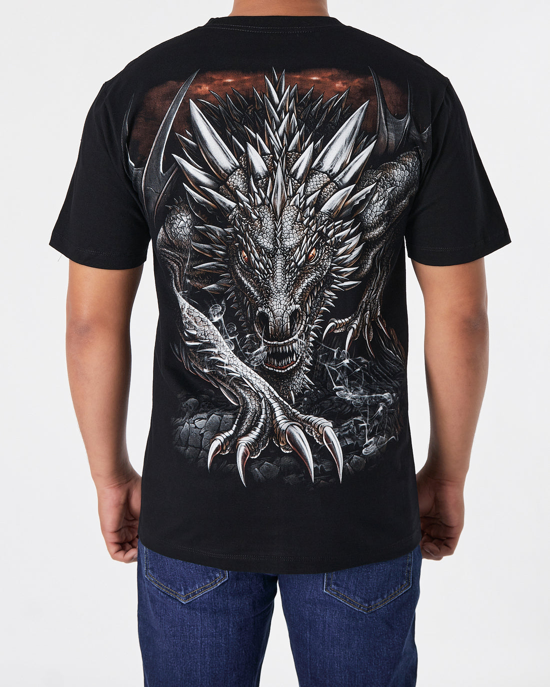 THA Dragon Front & Back Printed Men Over Size T-Shirt 15.90