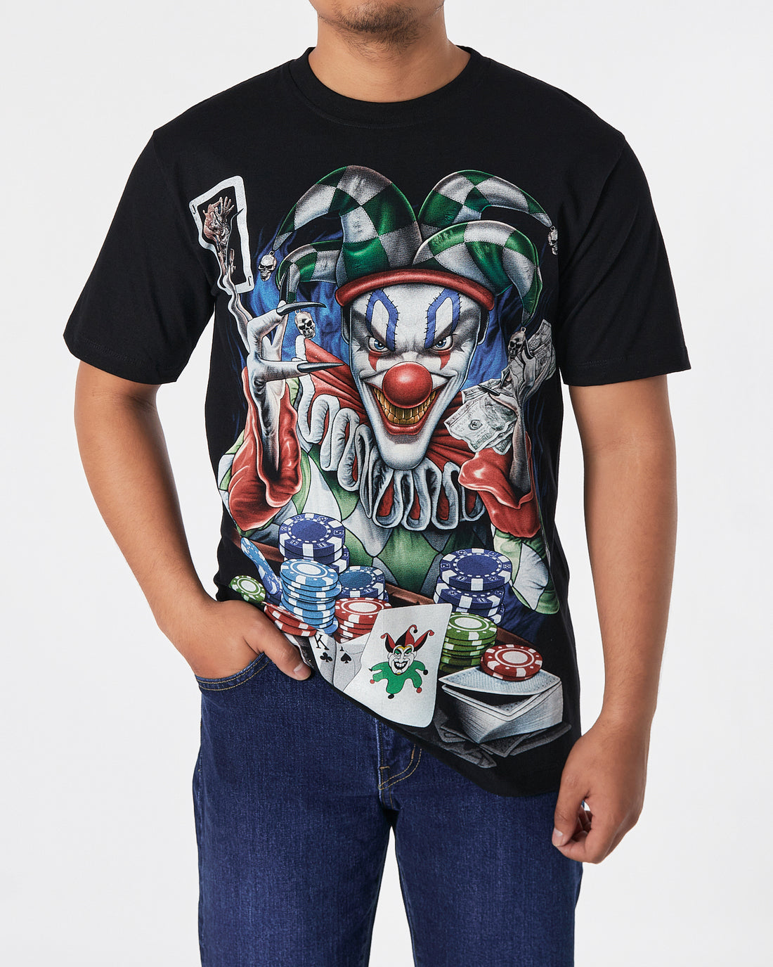 THA Clown Front & Back Printed Men Over Size T-Shirt 15.90